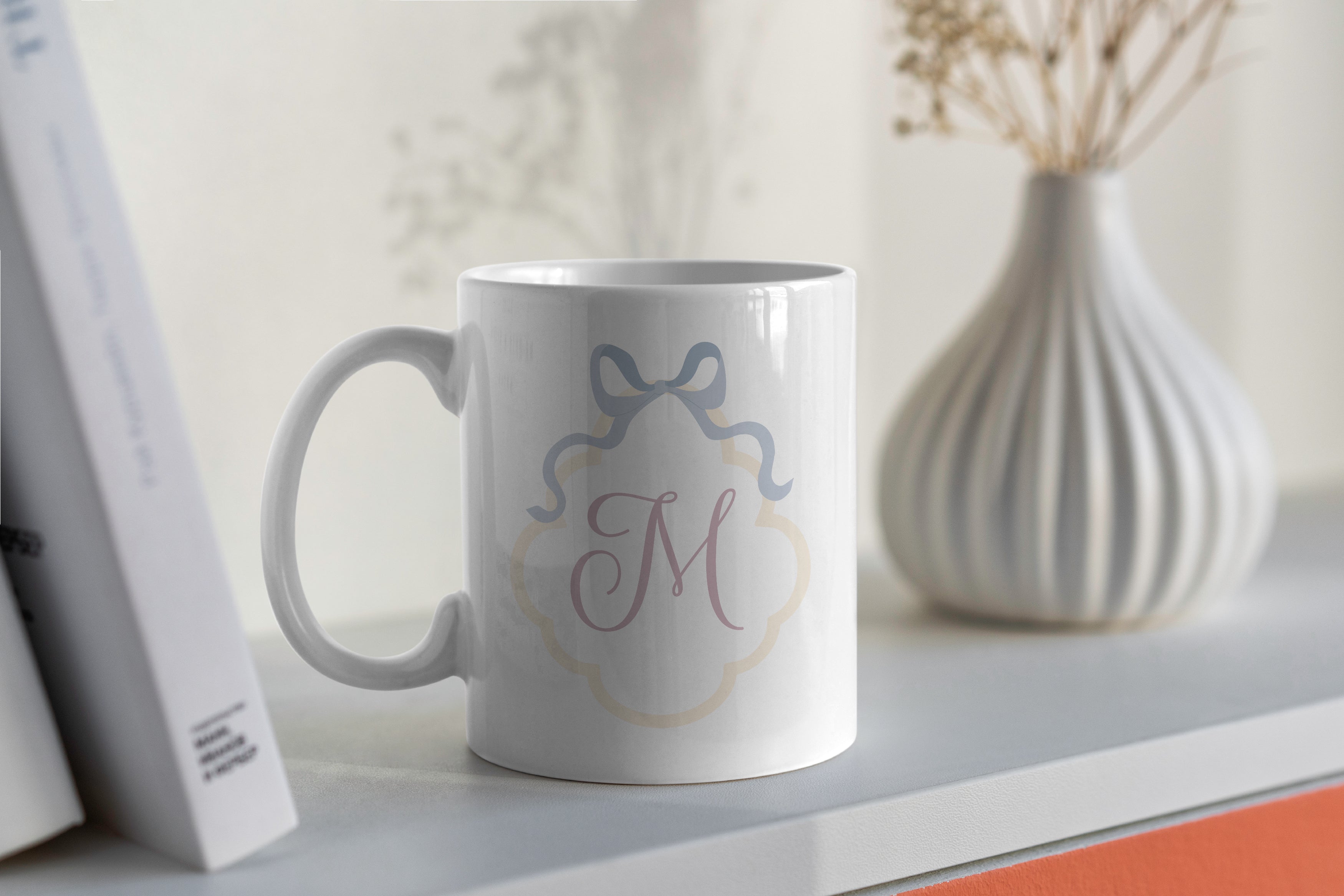 Custom Mug - Ribbon Crest Initial