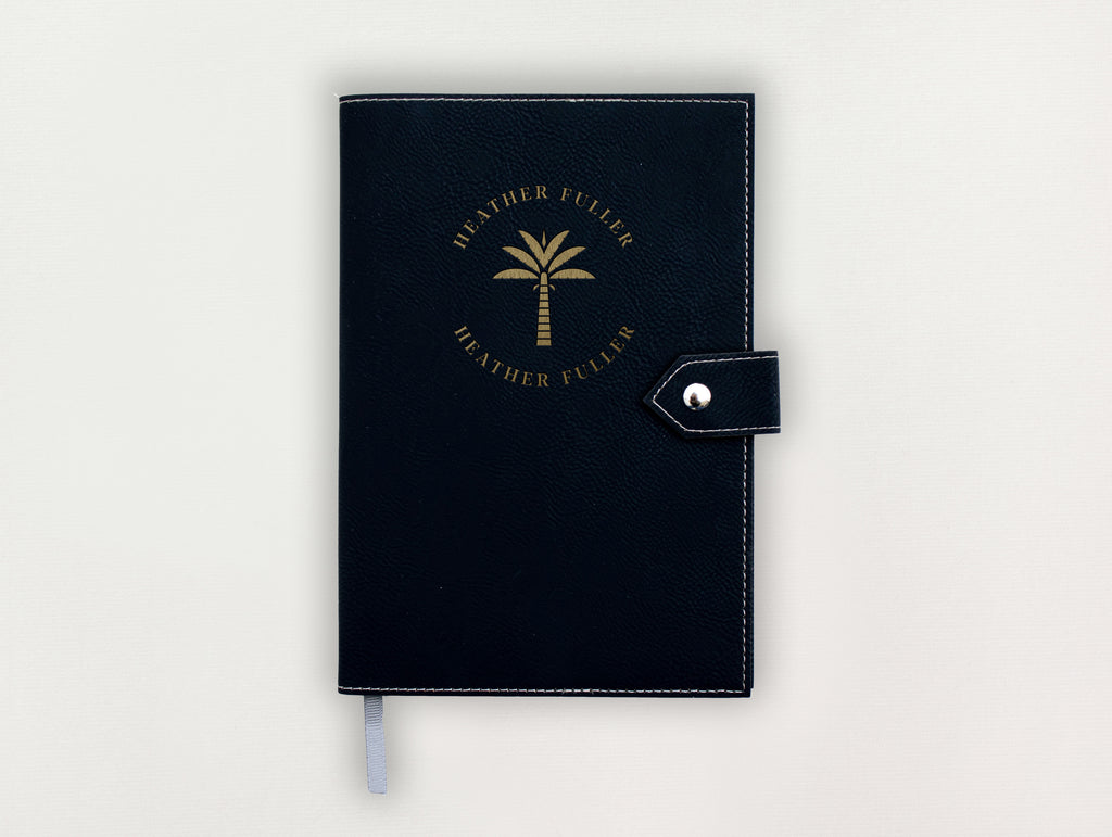 Custom Leather Journal - Palm Tree