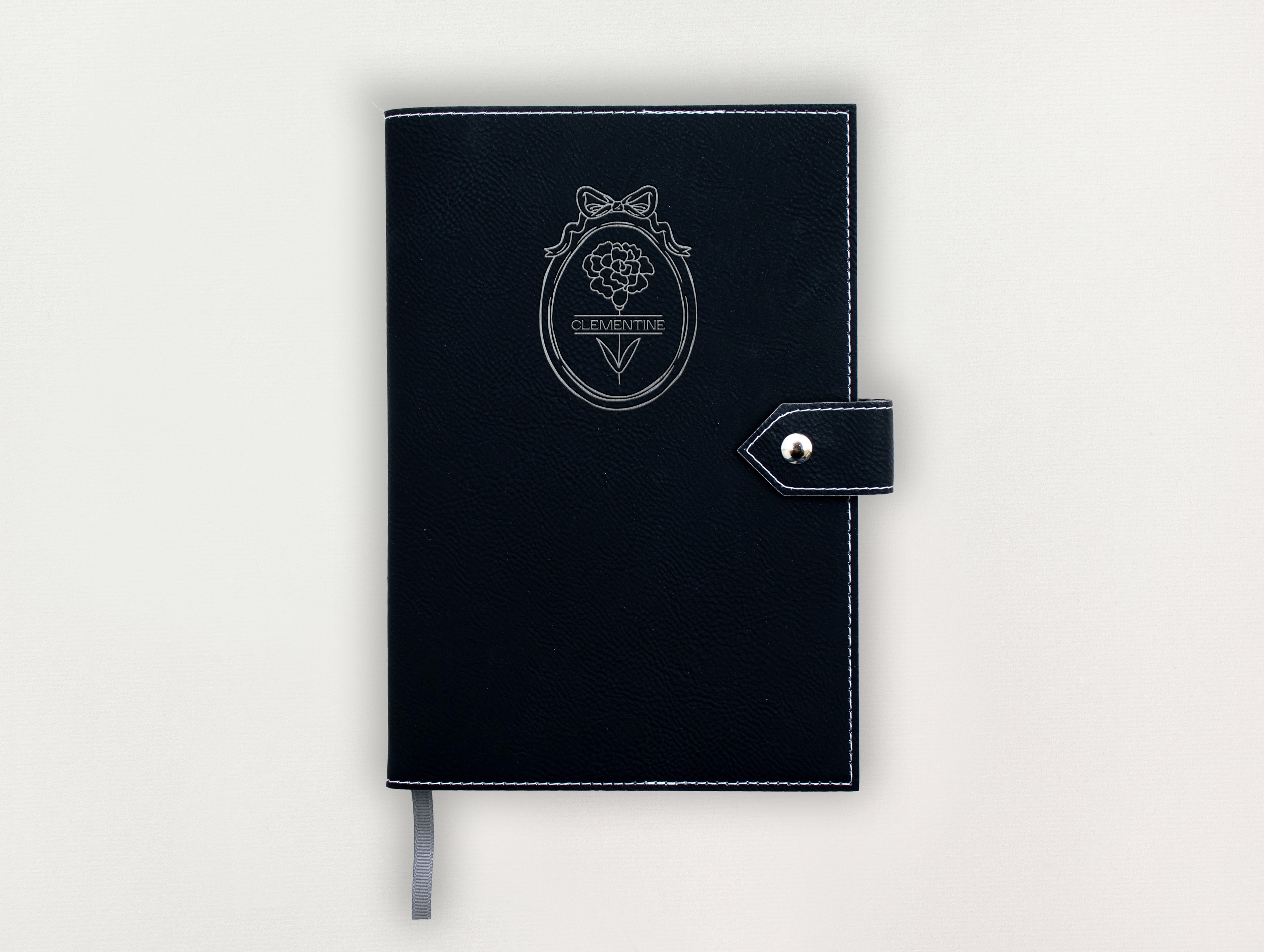Custom Leather Journal - Birth Flowers