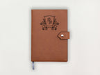Custom Leather Journal - Floral Crest Initials