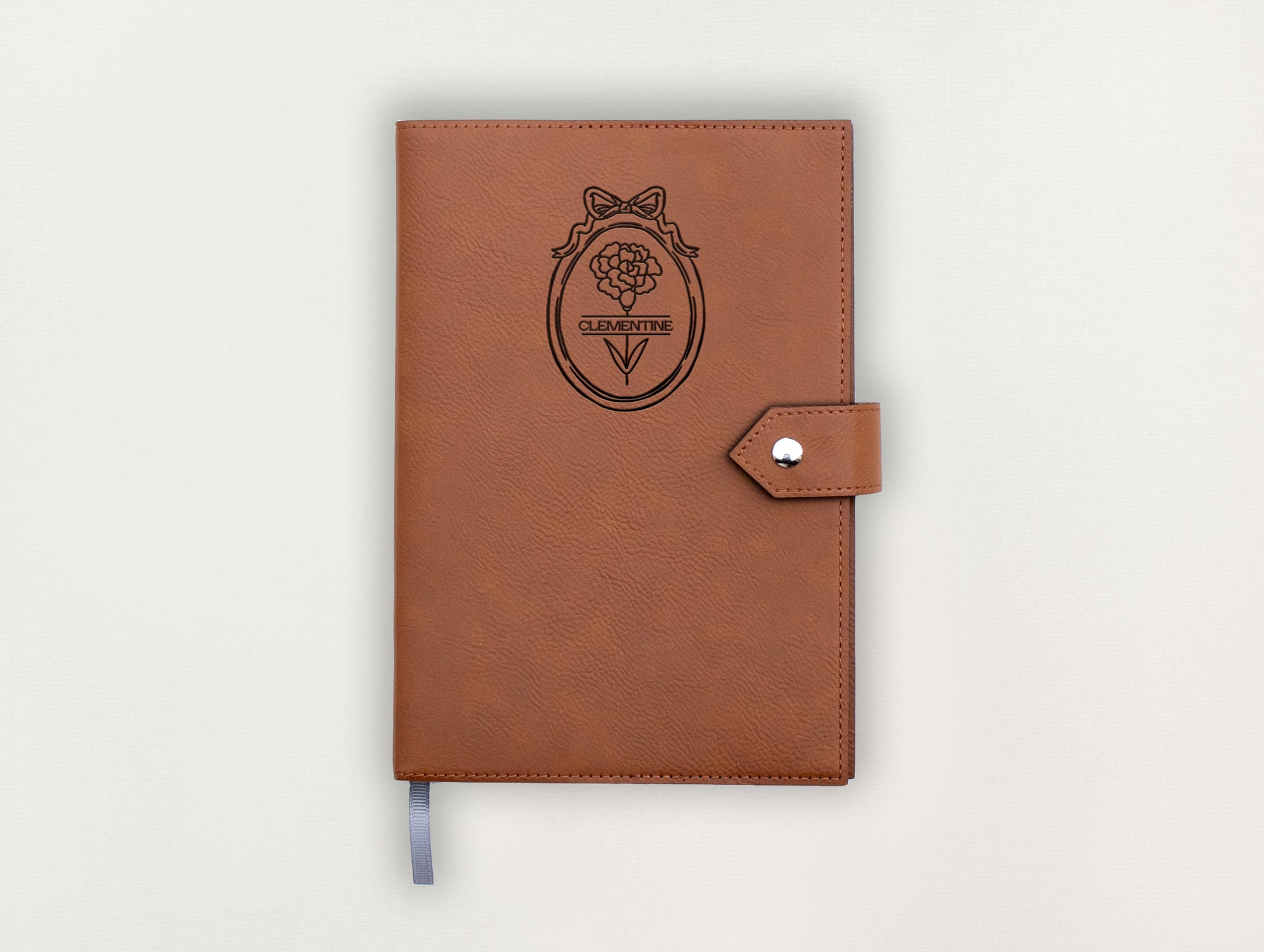 Custom Leather Journal - Birth Flowers