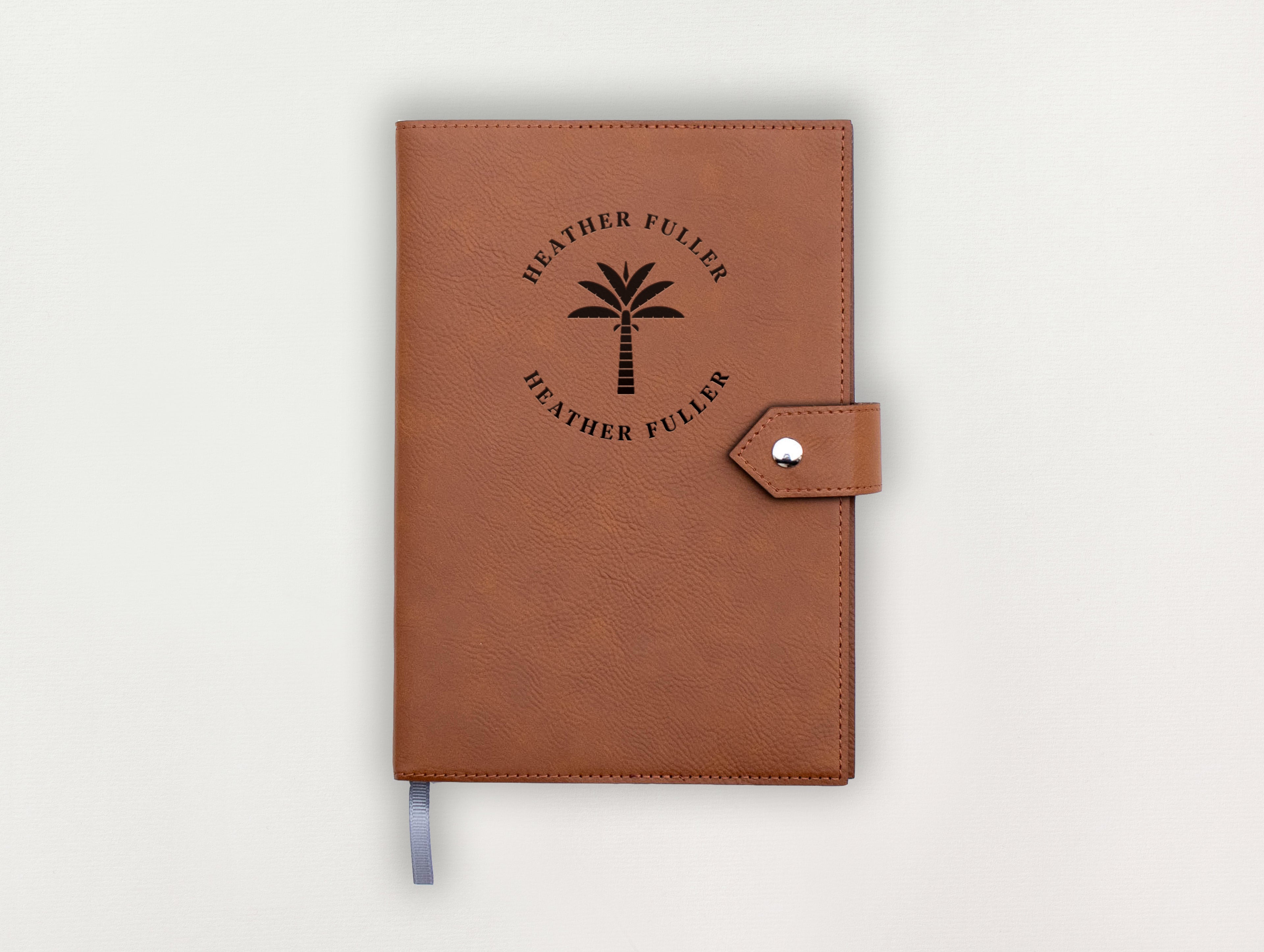 Custom Leather Journal - Palm Tree