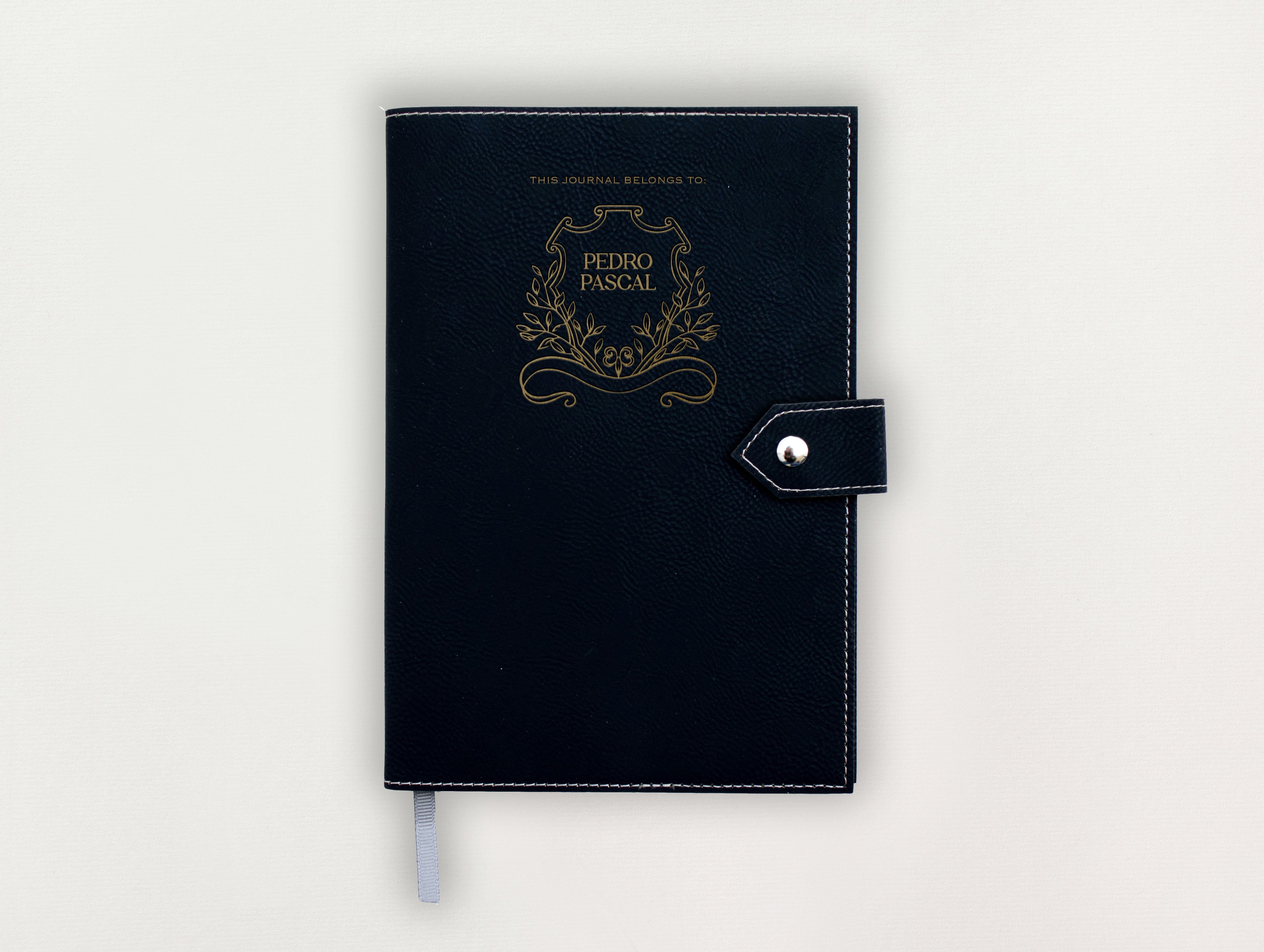 Custom Leather Journal - Leaves Crest