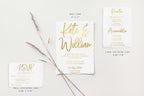 Gold Foil Print Handmade Paper Enclosure Cards