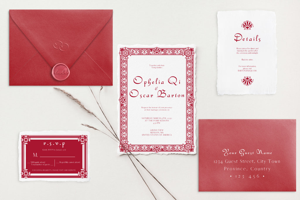 Ophelia Deckle Edge Wedding Invitations