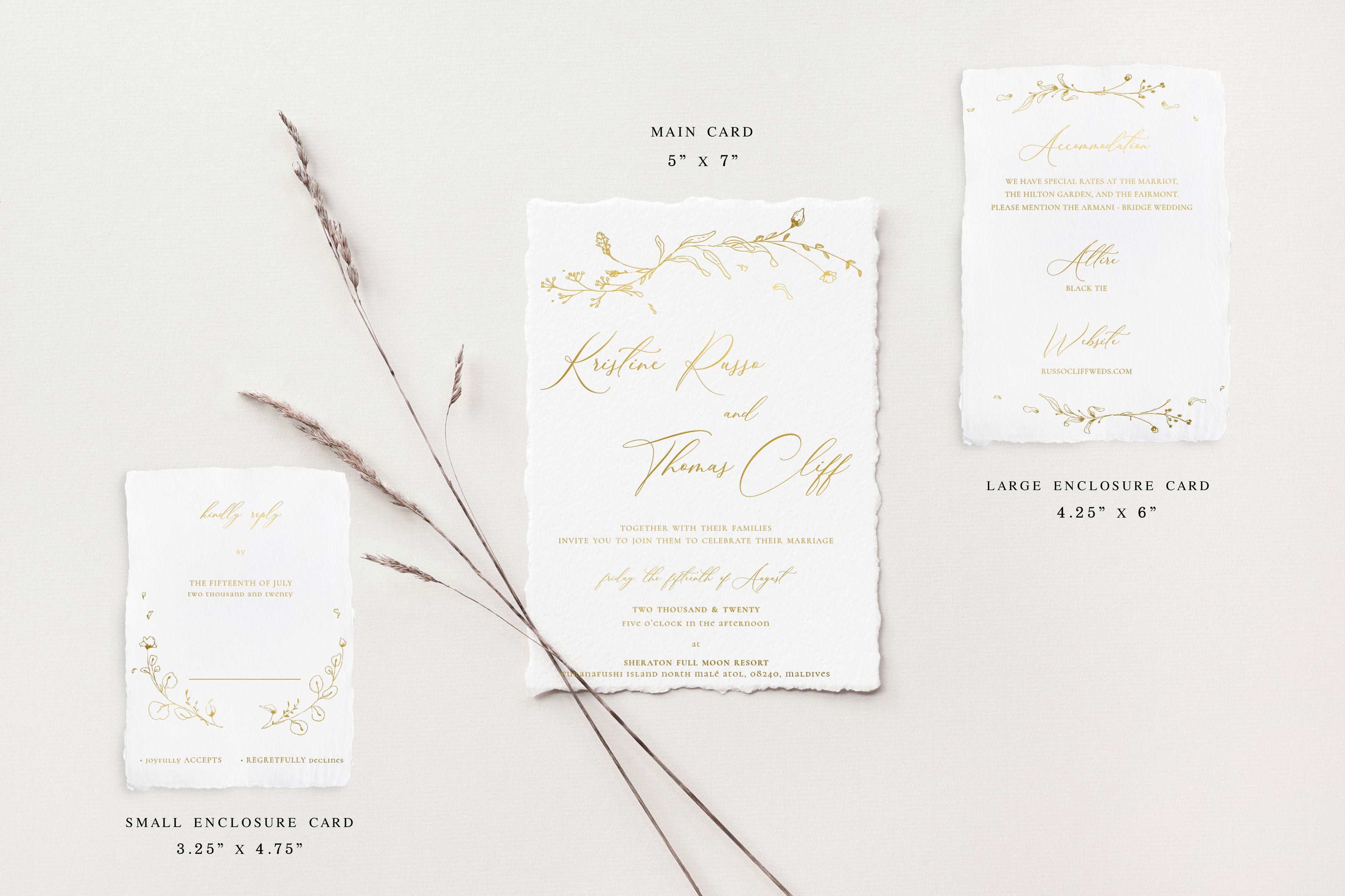 Kristine Gold Foil Wedding Invitations