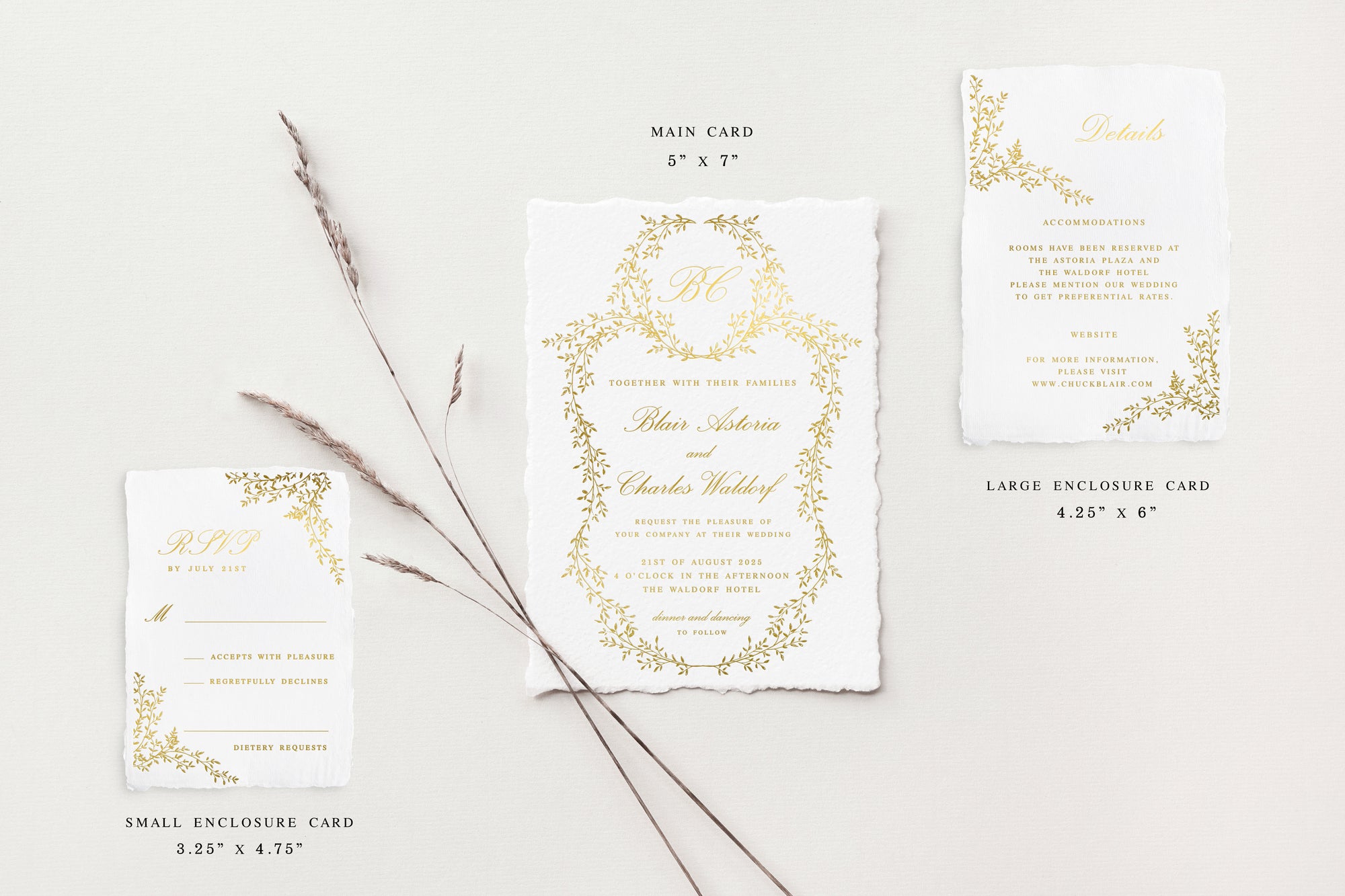 Blair Gold Foil Wedding Invitations