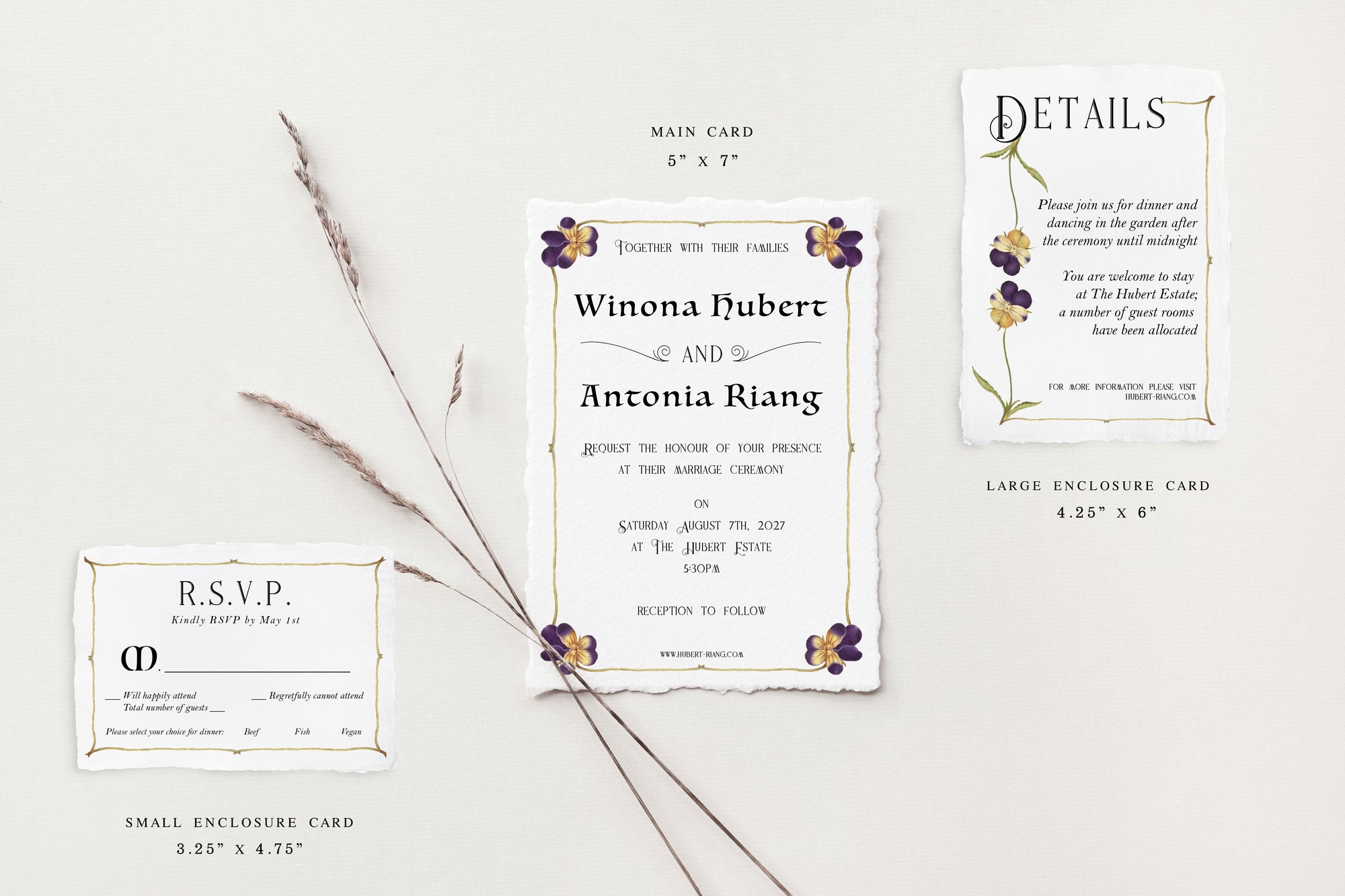 Winona Deckle Edge Wedding Invitations