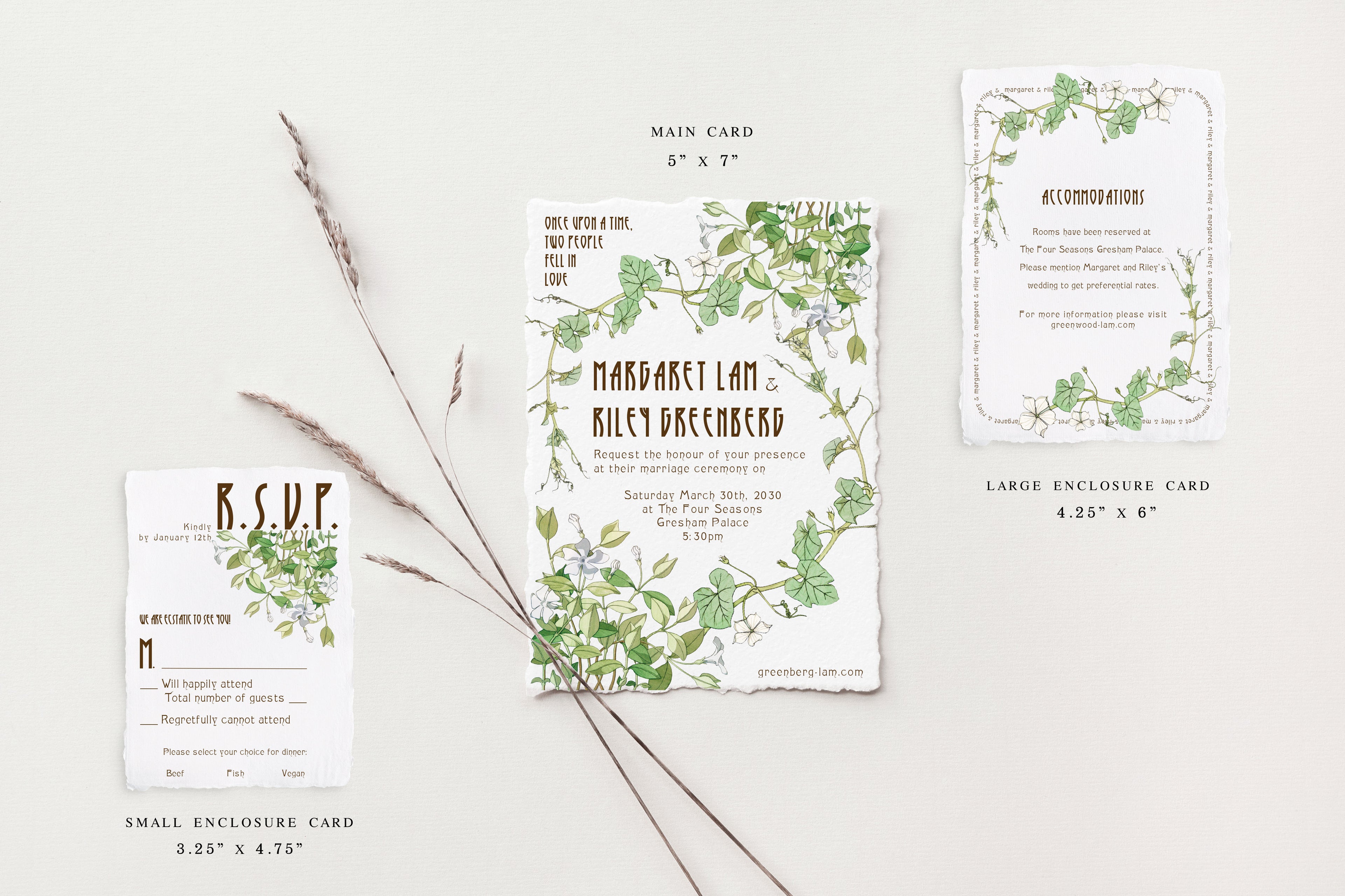 Margaret Deckle Edge Wedding Invitations