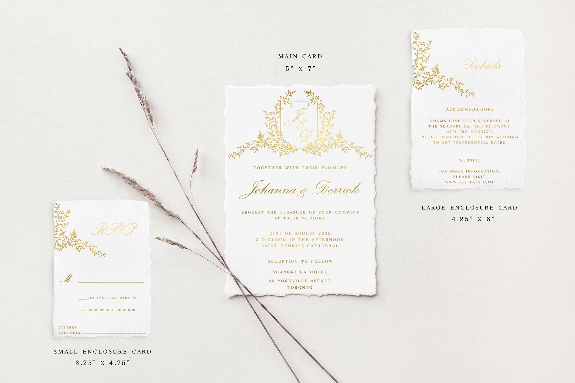 Johanna Gold Foil Wedding Invitations