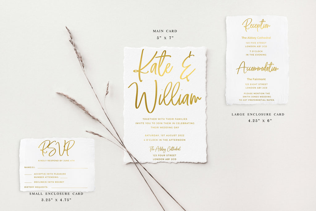 Kate Gold Foil Wedding Invitations