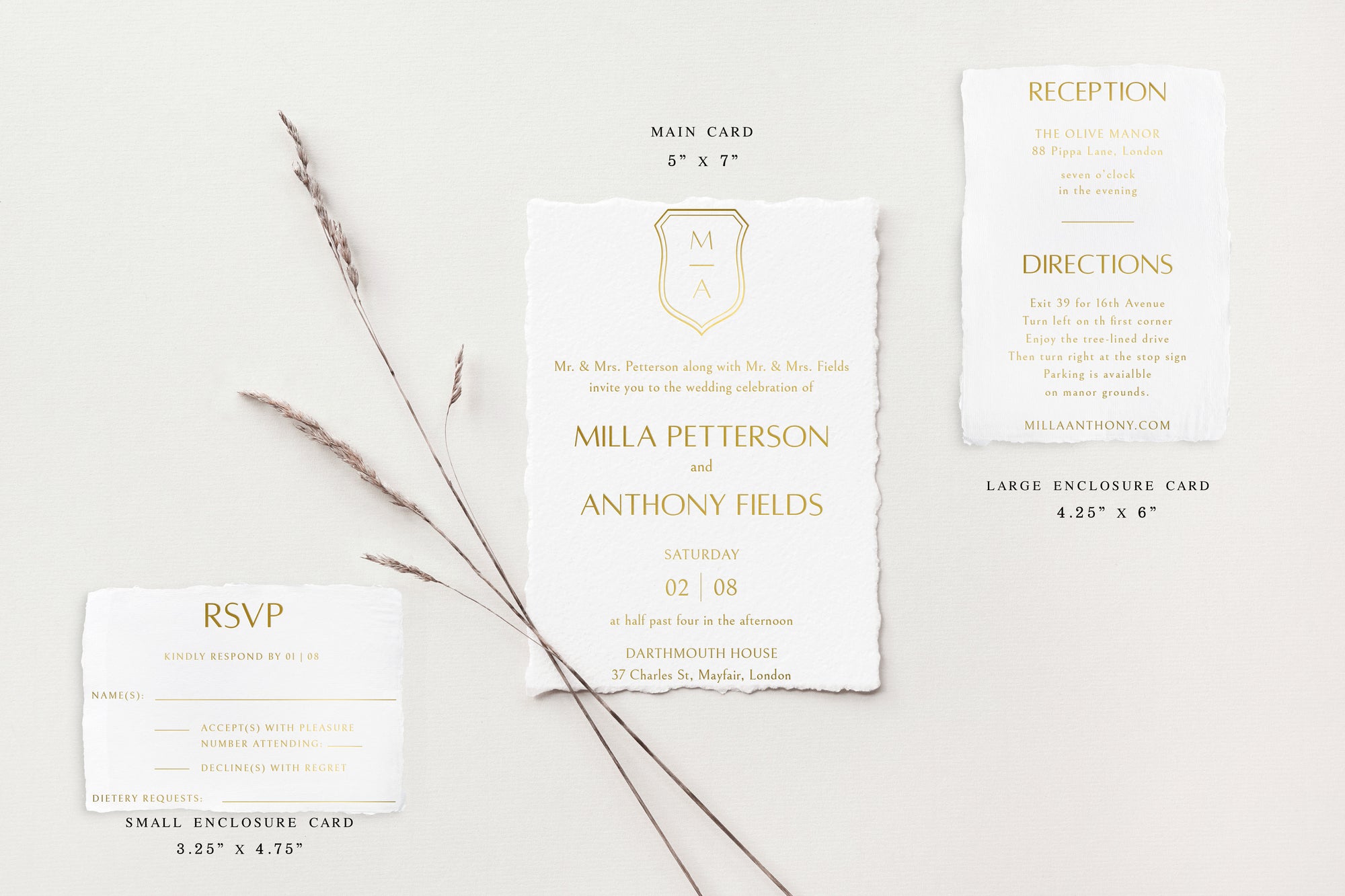 Milla Gold Foil Wedding Invitations