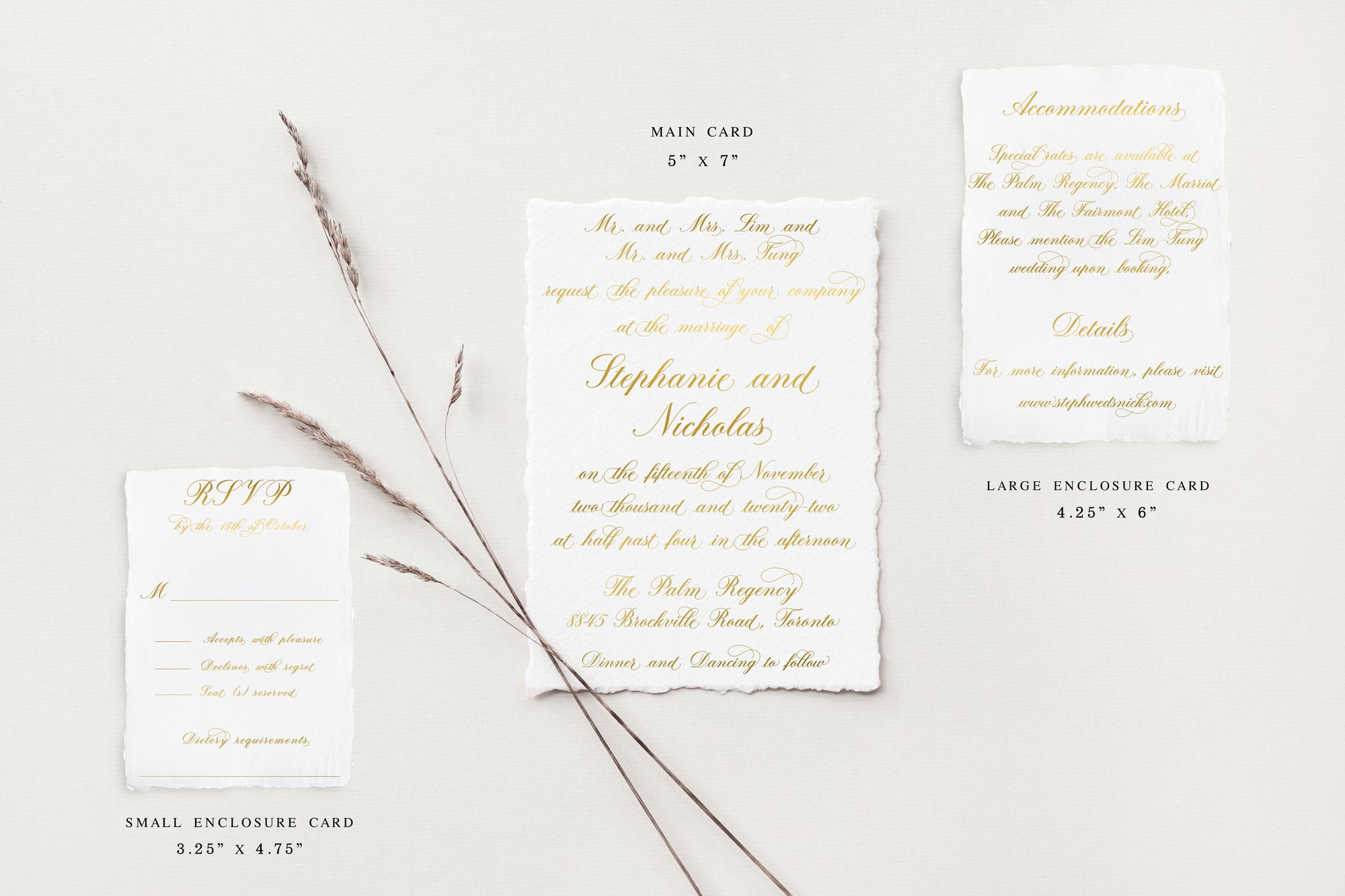 Stephanie Gold Foil Wedding Invitations