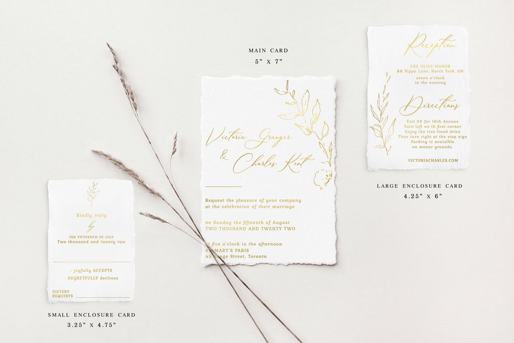 Victoria Gold Foil Wedding Invitations