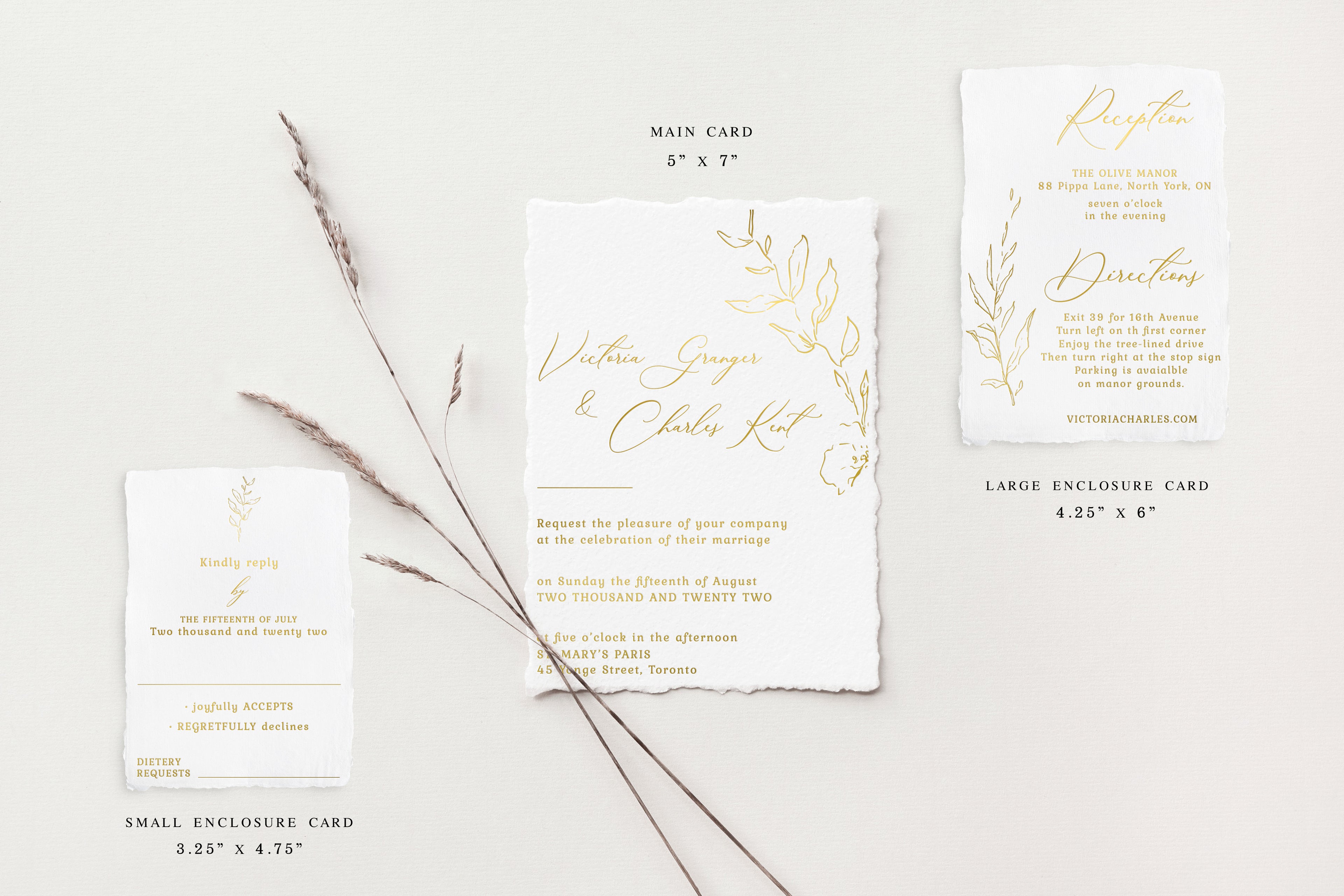 Victoria Gold Foil Wedding Invitations