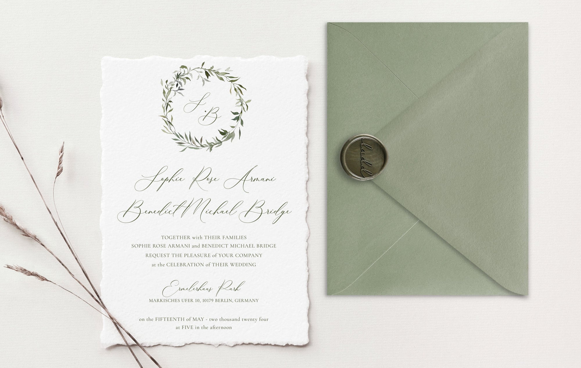 Sophie Deckle Edge Wedding Invitations