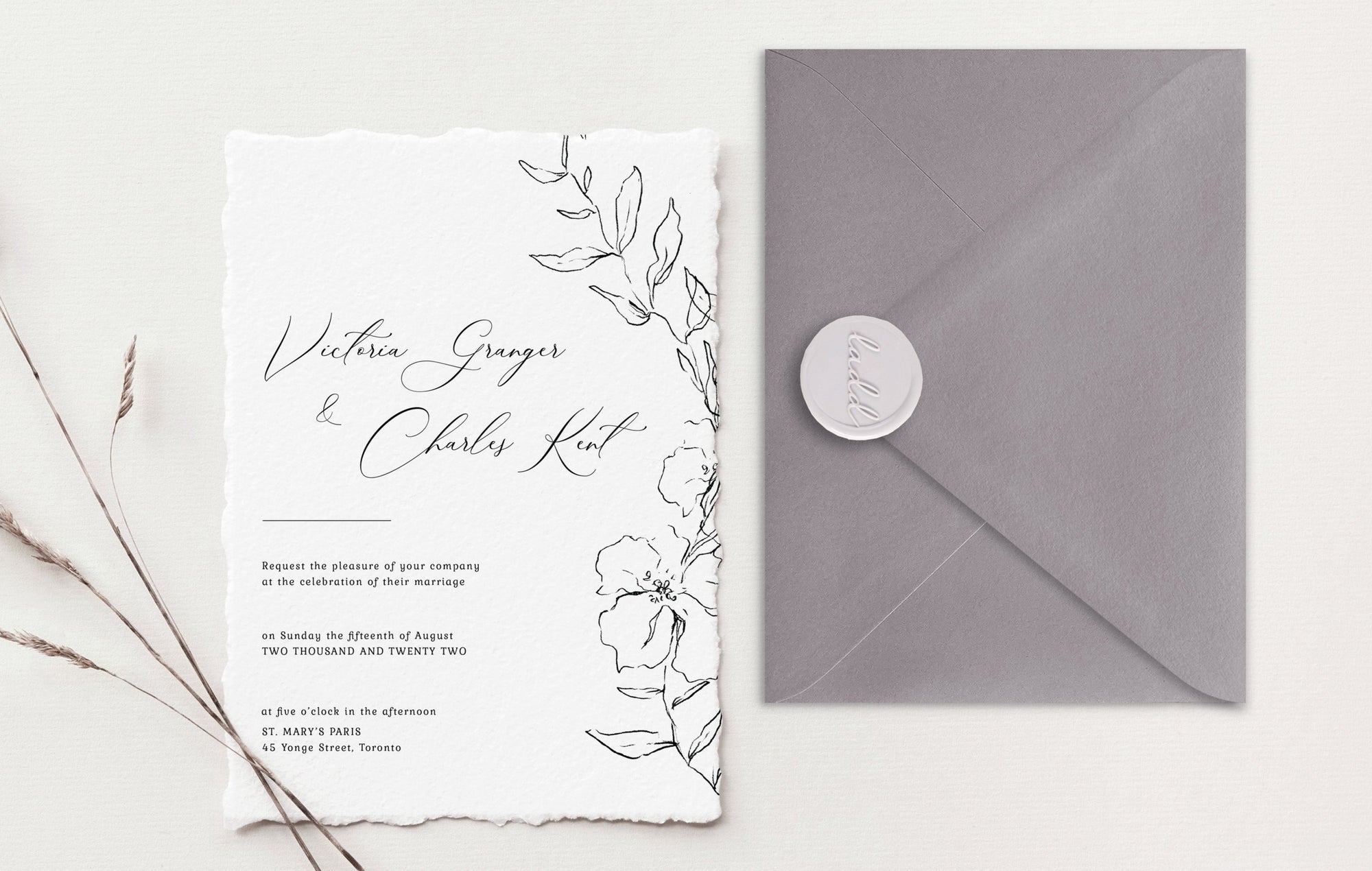 Victoria Deckle Edge Wedding Invitations
