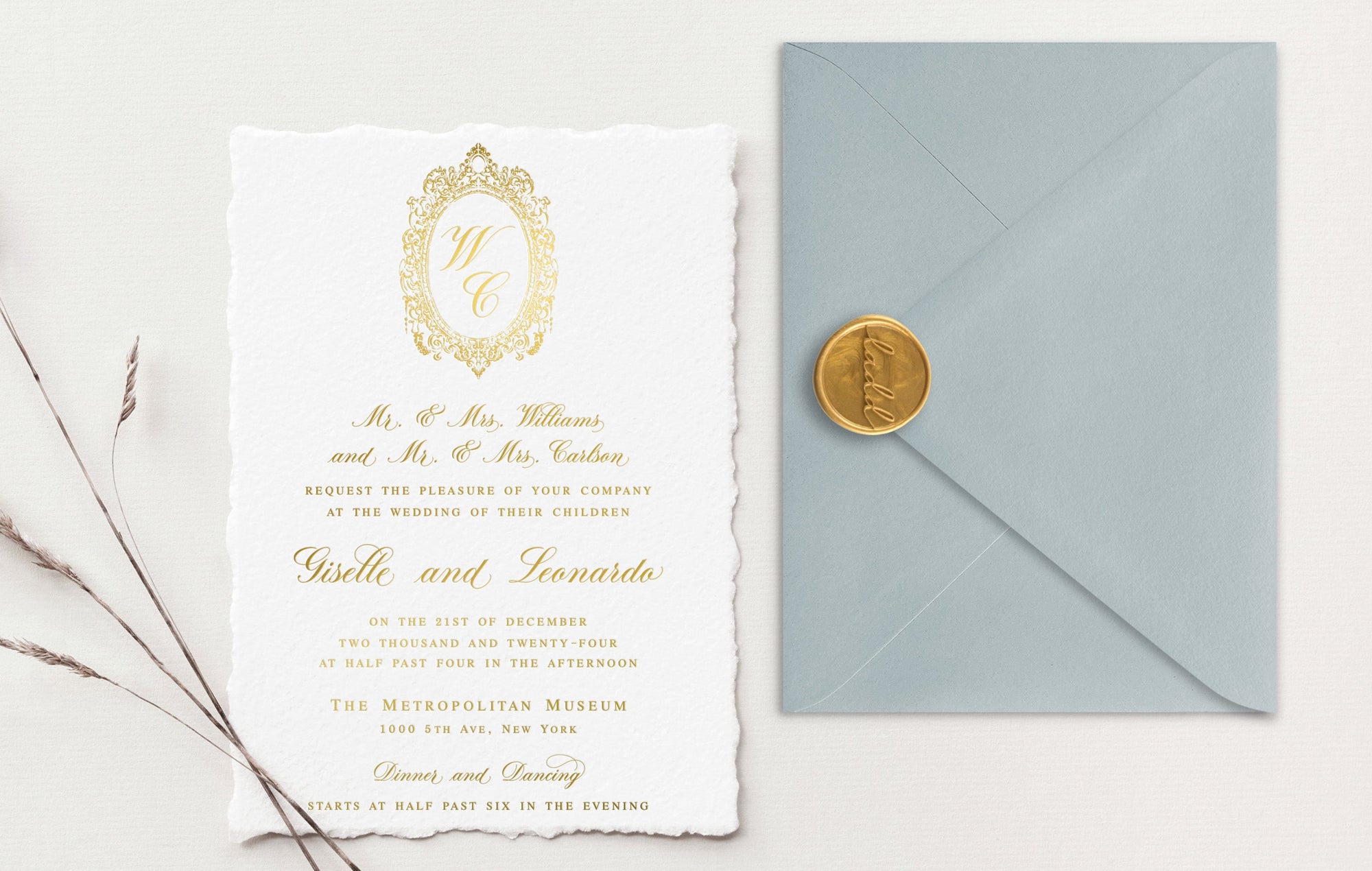 Giselle Gold Foil Wedding Invitations
