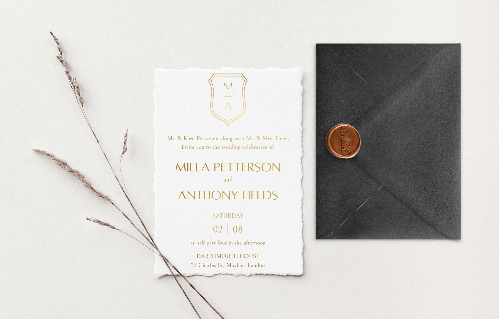 Milla Gold Foil Wedding Invitations