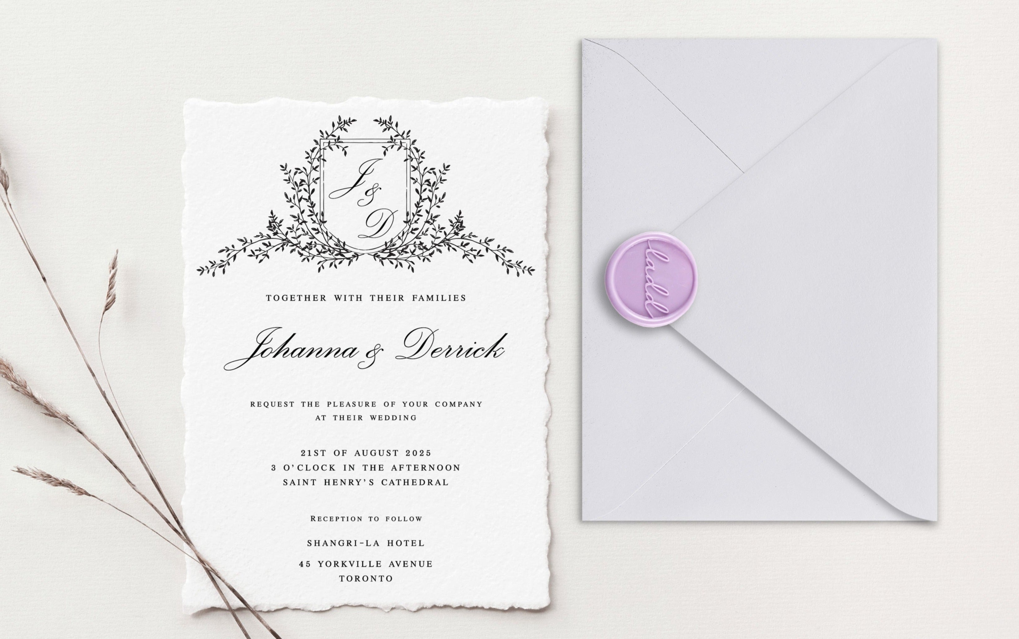 Johanna Deckle Edge Wedding Invitations