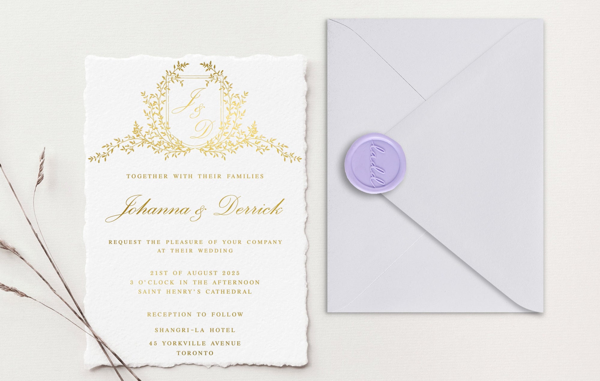 Johanna Gold Foil Wedding Invitations