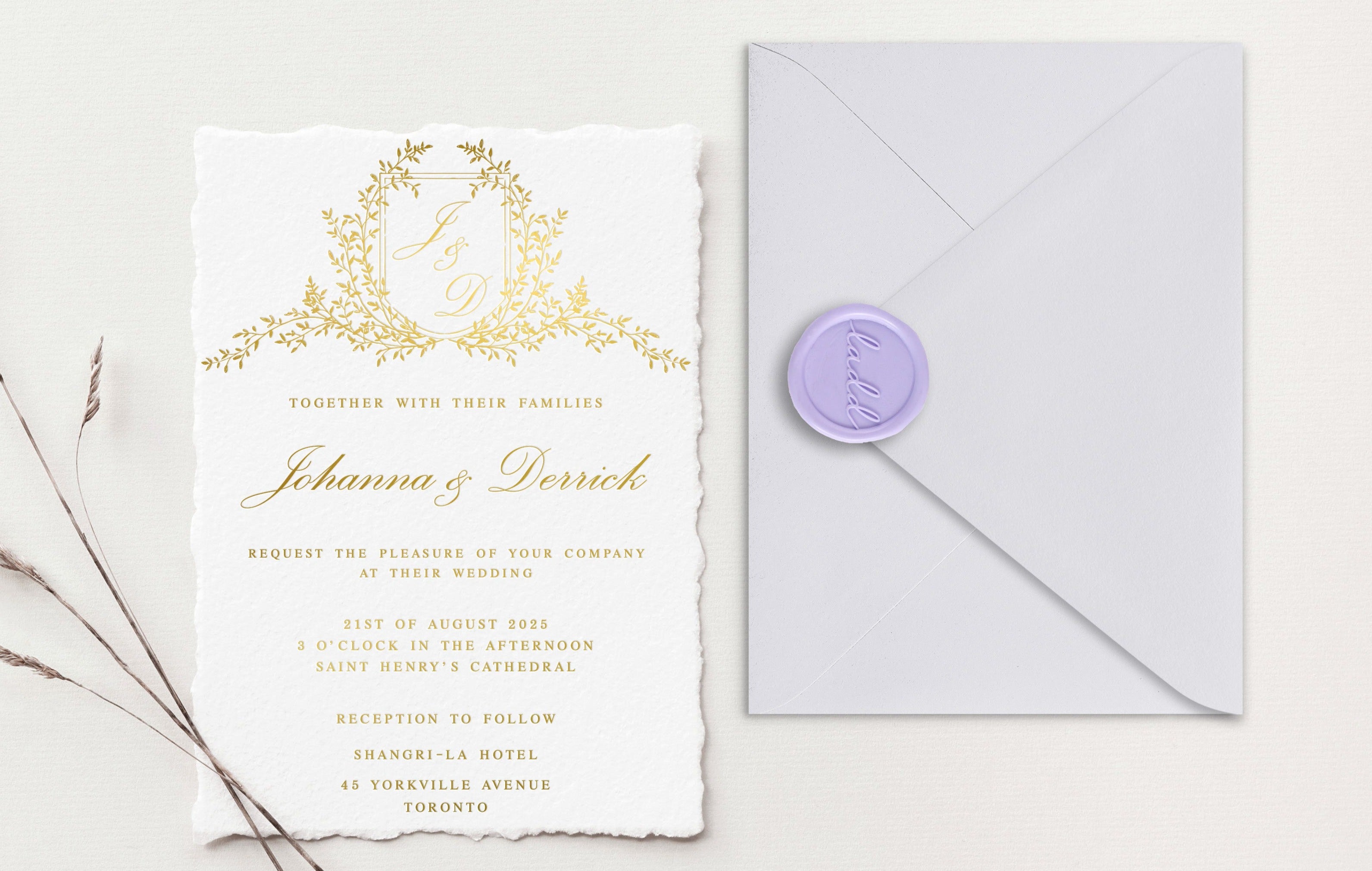 Johanna Gold Foil Wedding Invitations