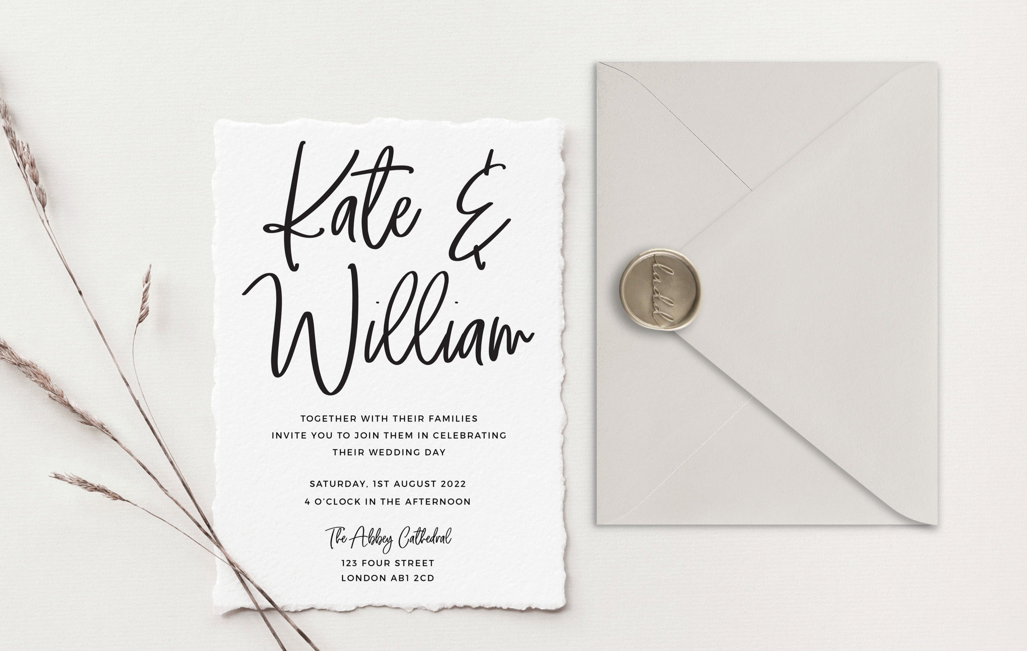Kate Deckle Edge Wedding Invitations
