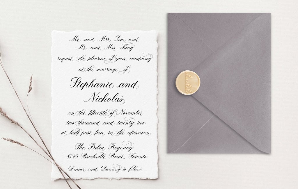 Stephanie Deckle Edge Wedding Invitations