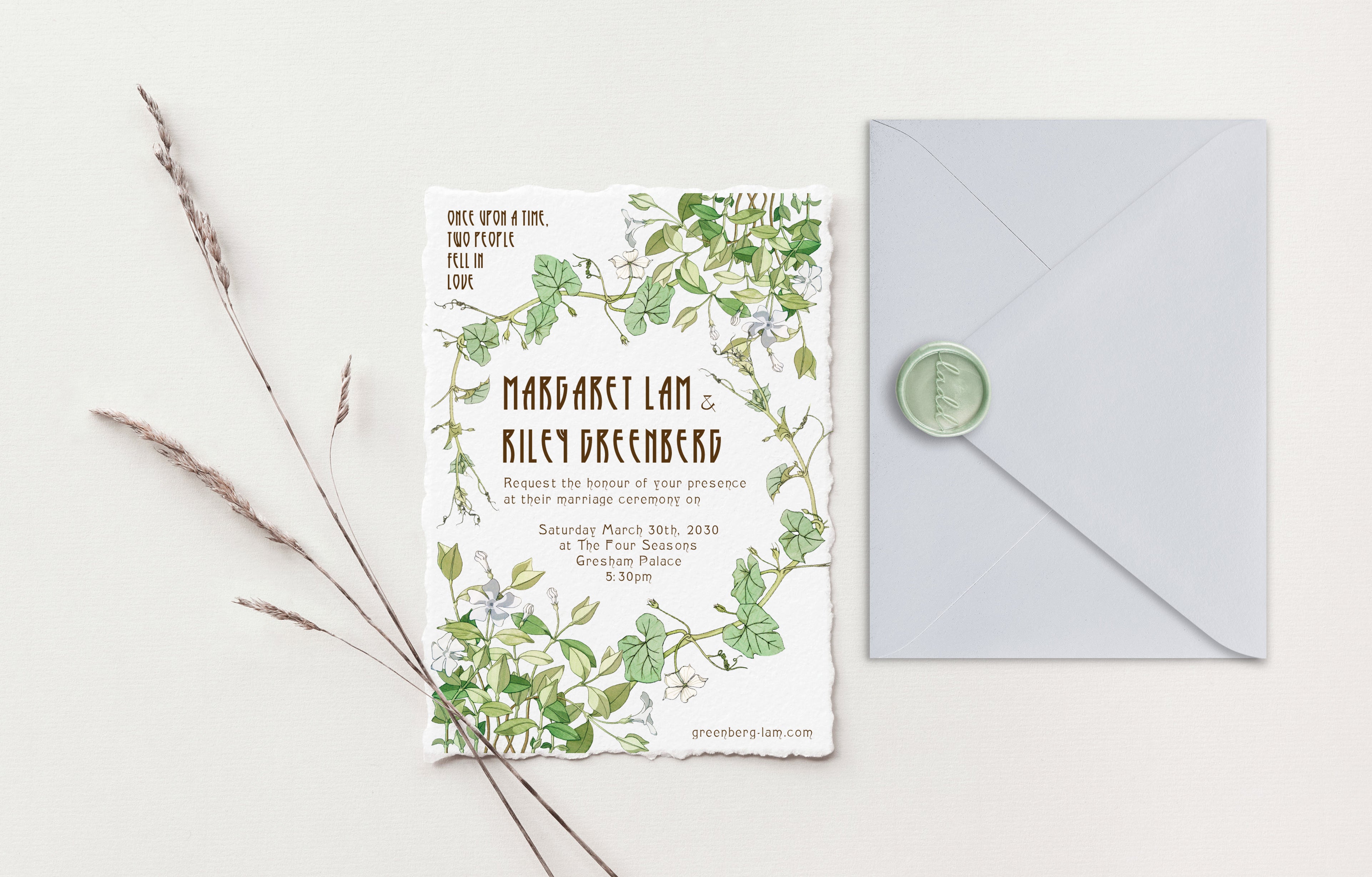 Margaret Deckle Edge Wedding Invitations
