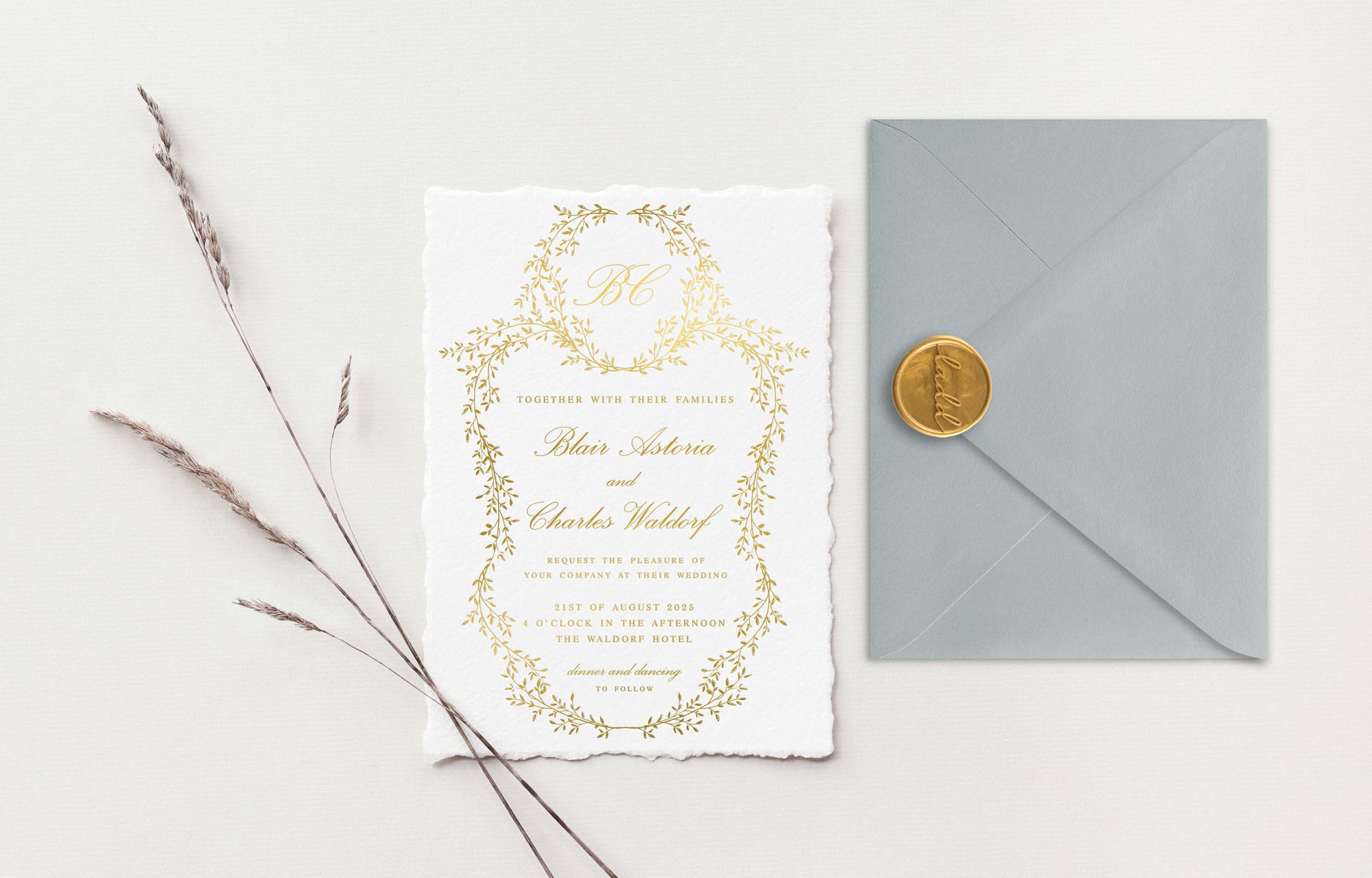 Blair Gold Foil Wedding Invitations