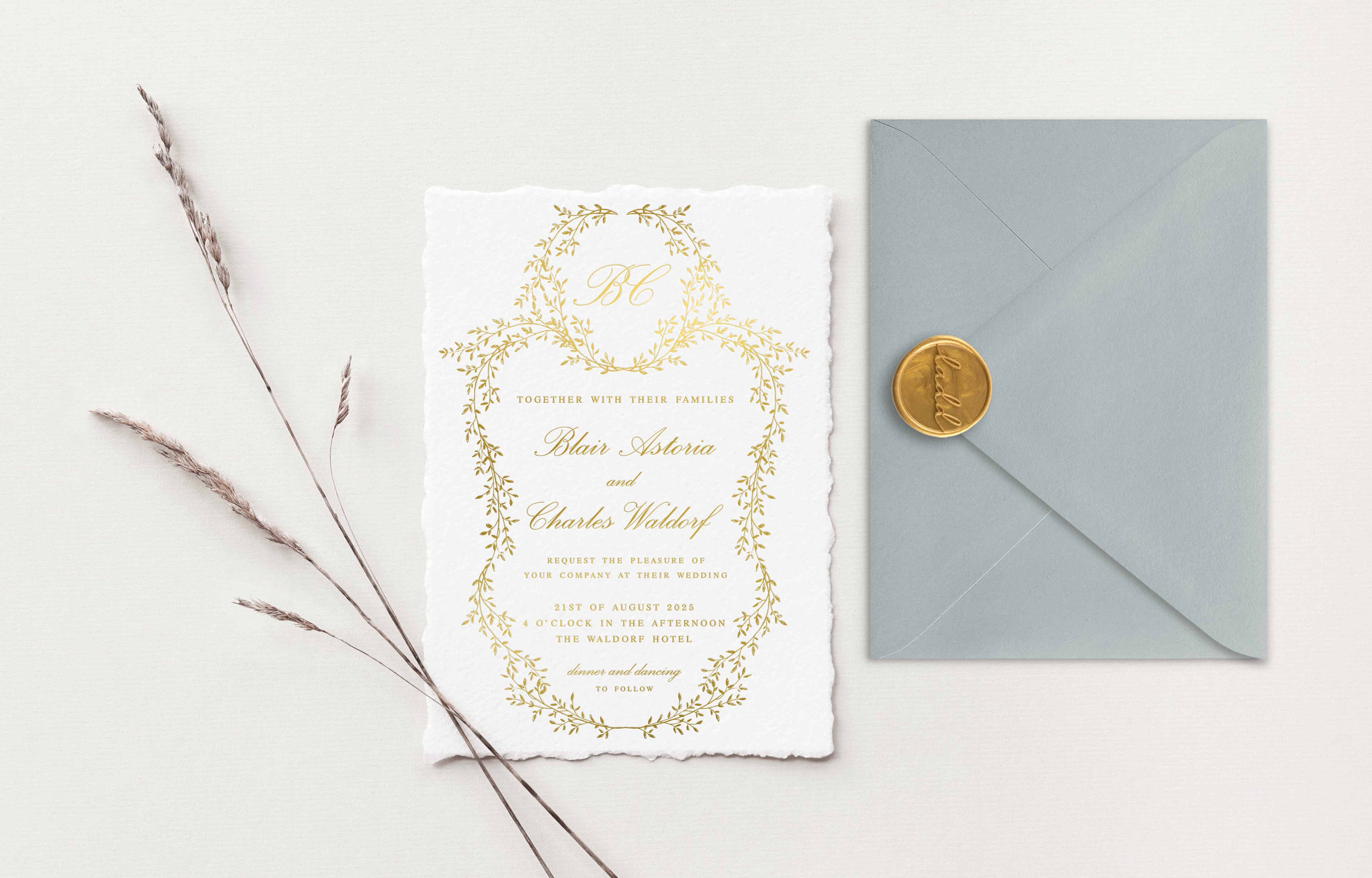 Blair Gold Foil Wedding Invitations