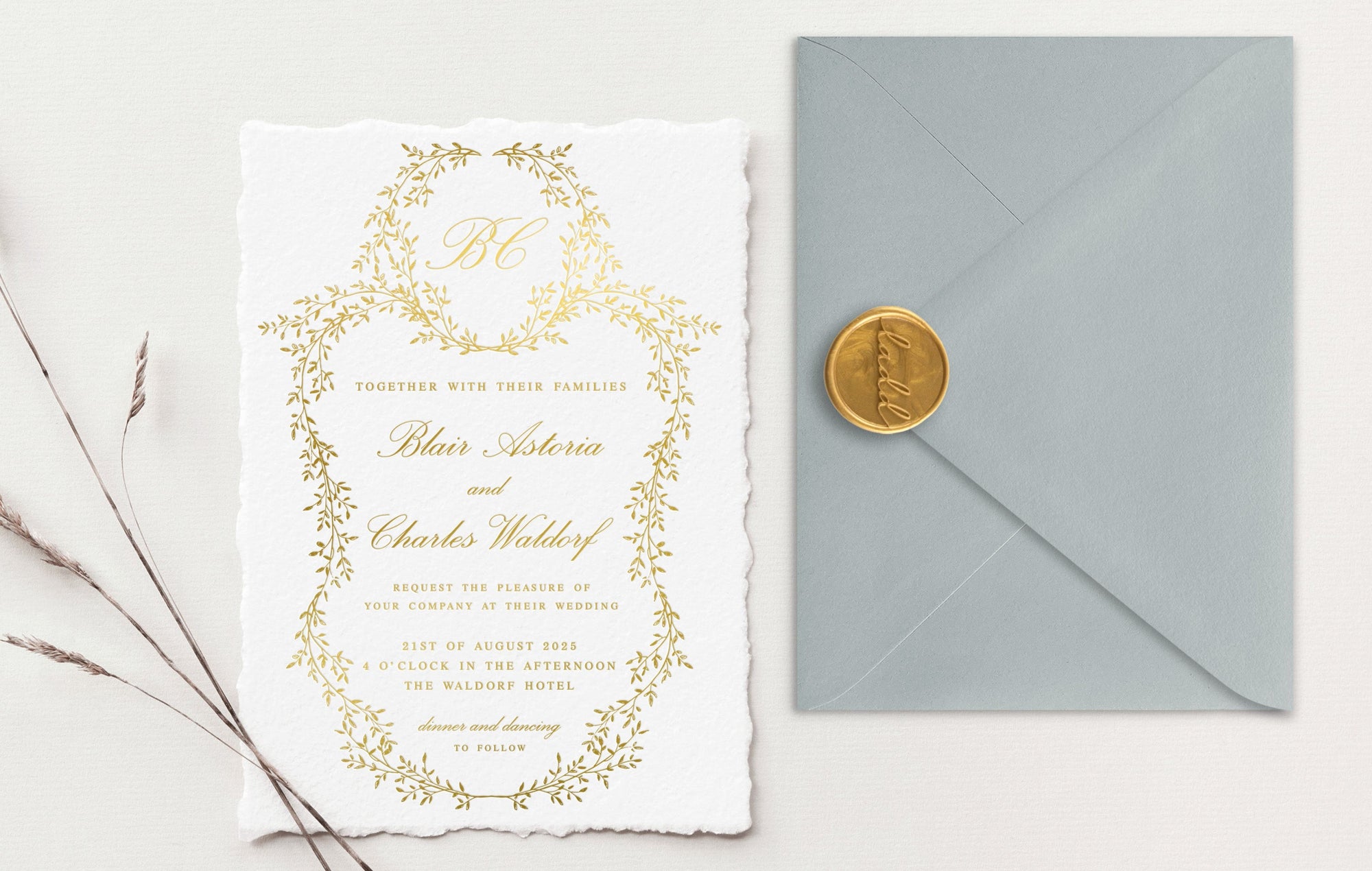 Blair Gold Foil Wedding Invitations