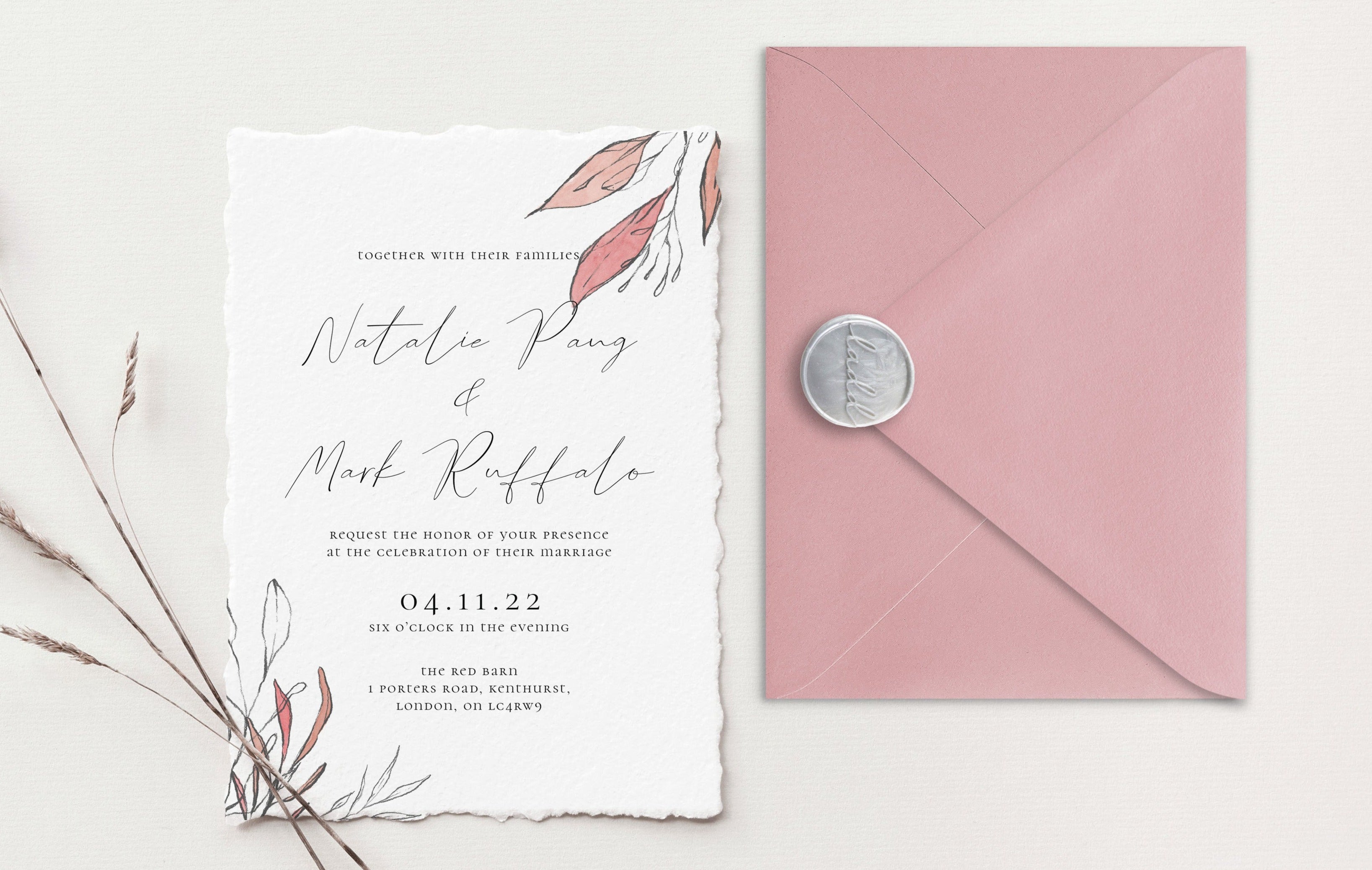 Natalie Deckle Edge Wedding Invitations