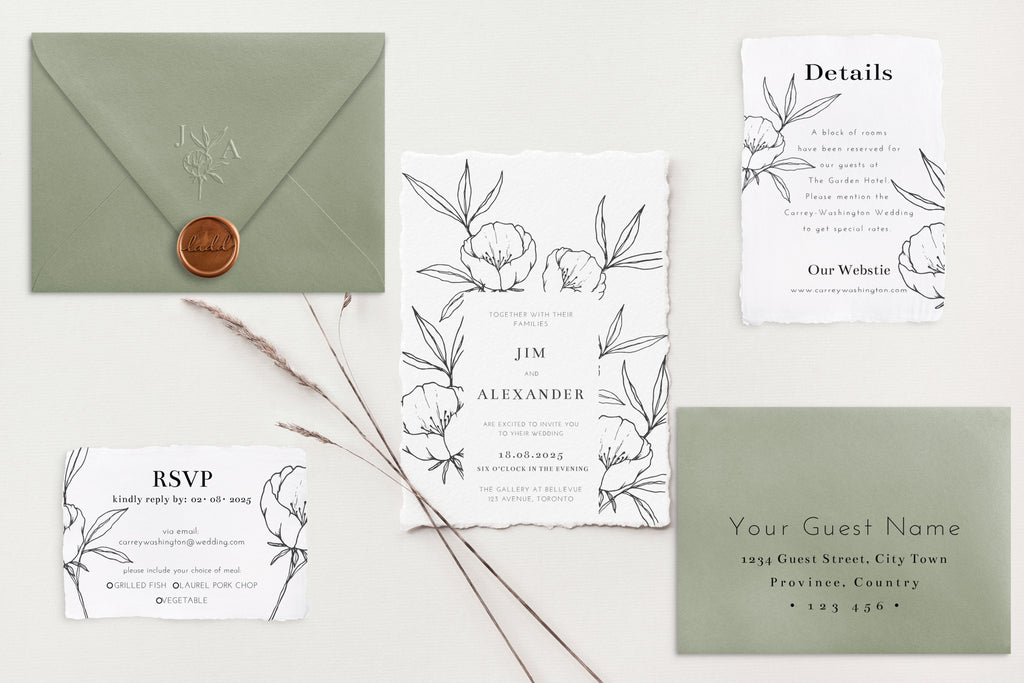 Alexander Deckle Edge Wedding Invitations