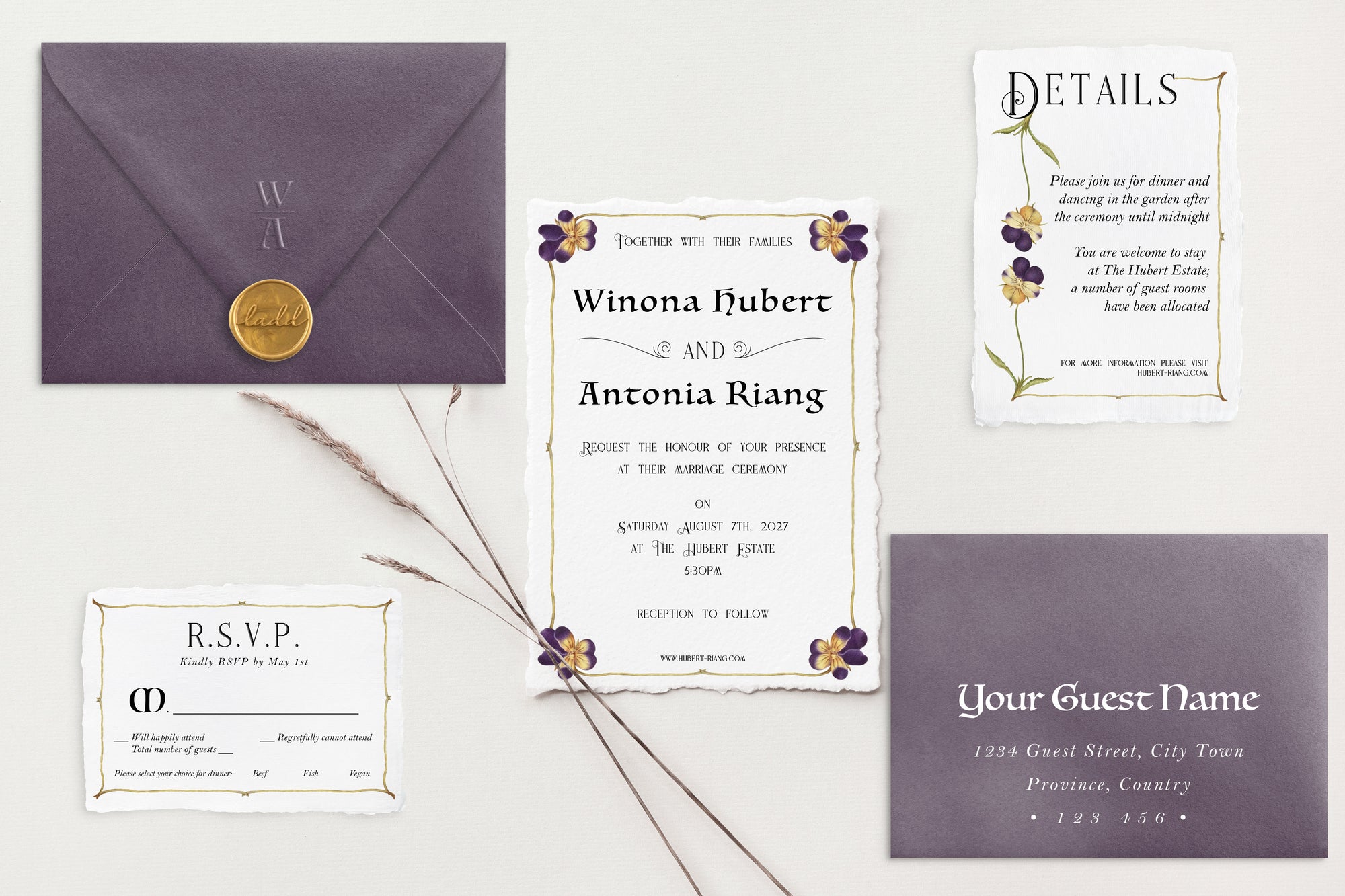 Winona Deckle Edge Wedding Invitations