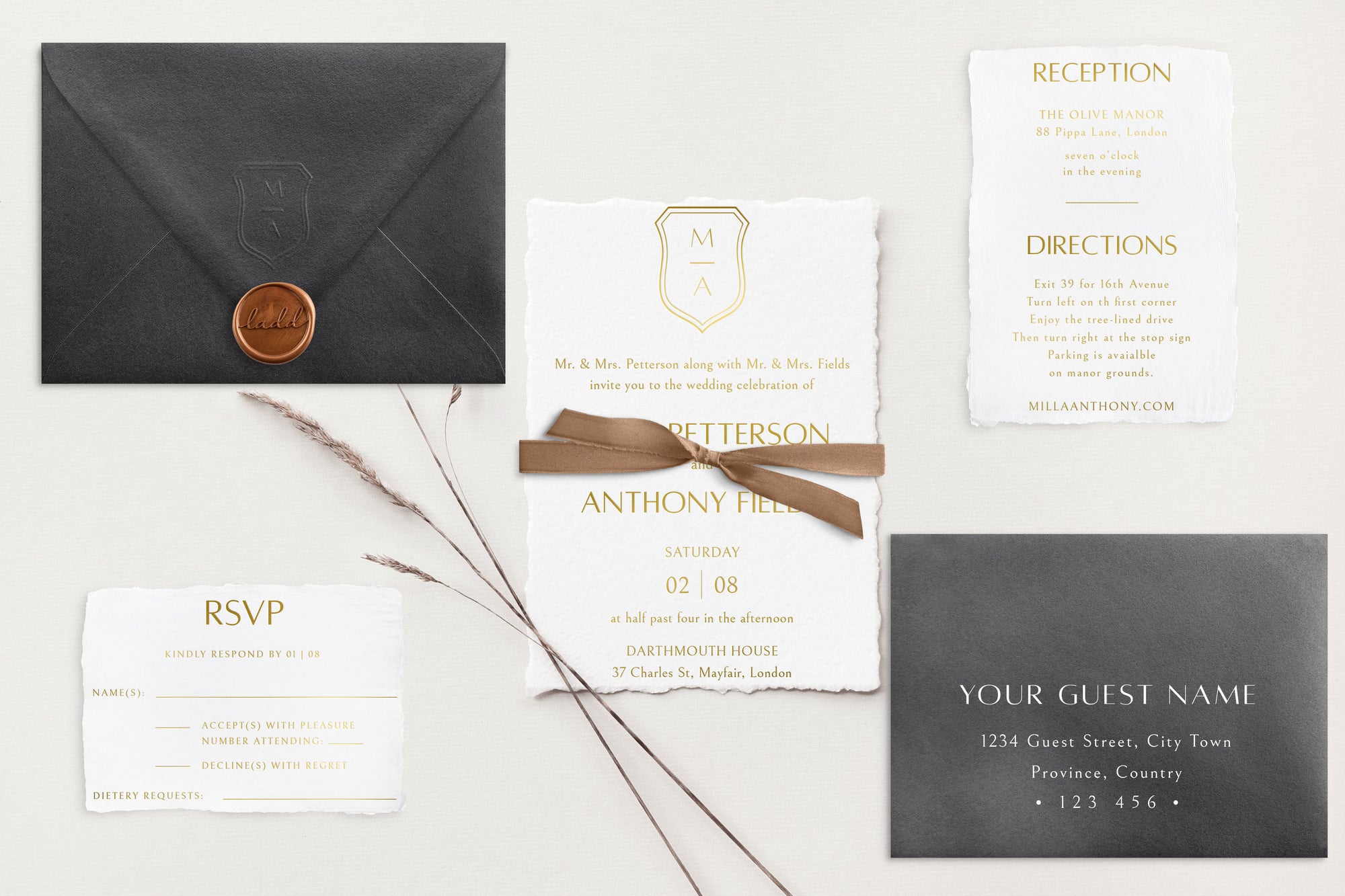 Milla Gold Foil Wedding Invitations