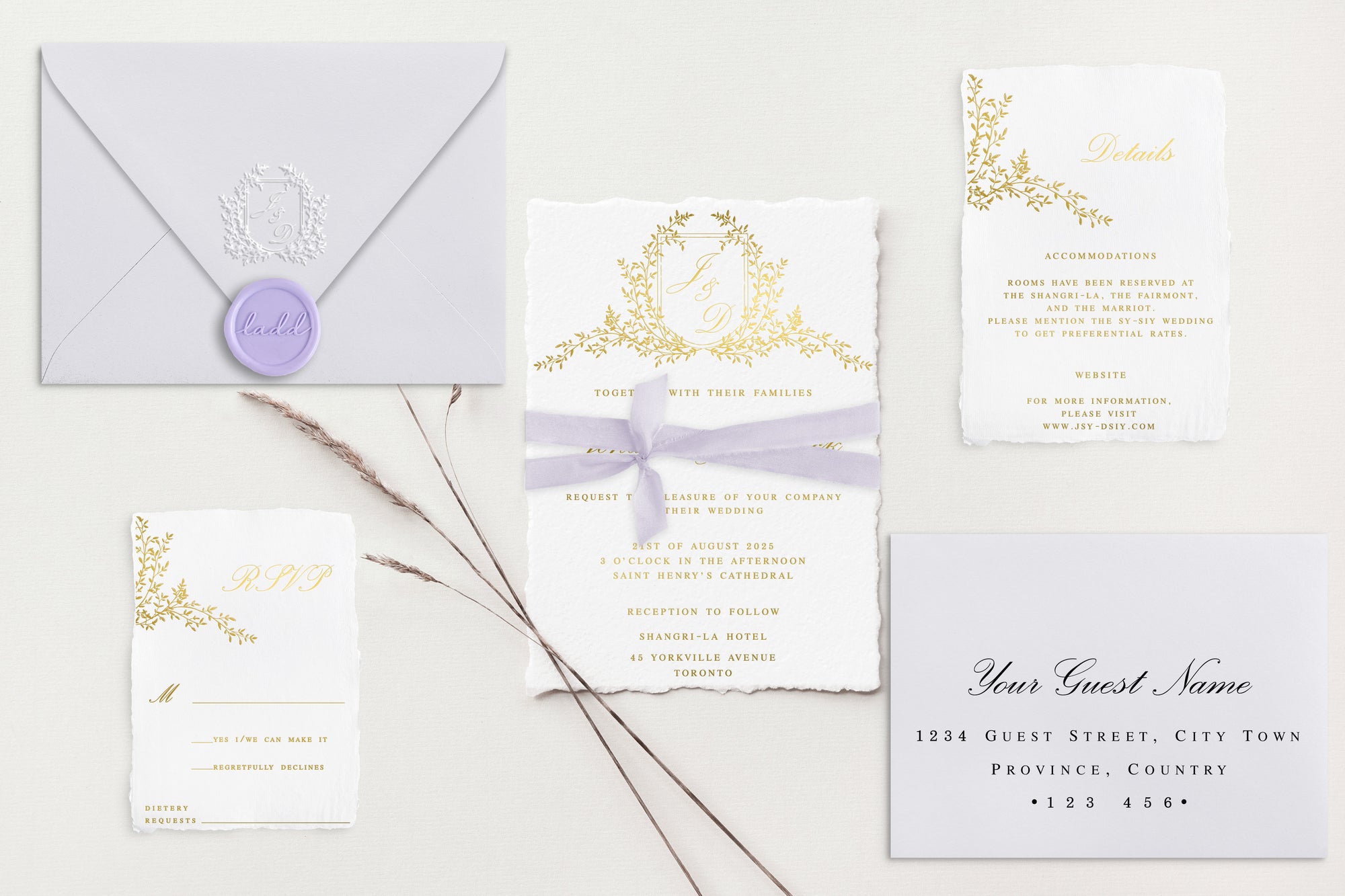 Johanna Gold Foil Wedding Invitations