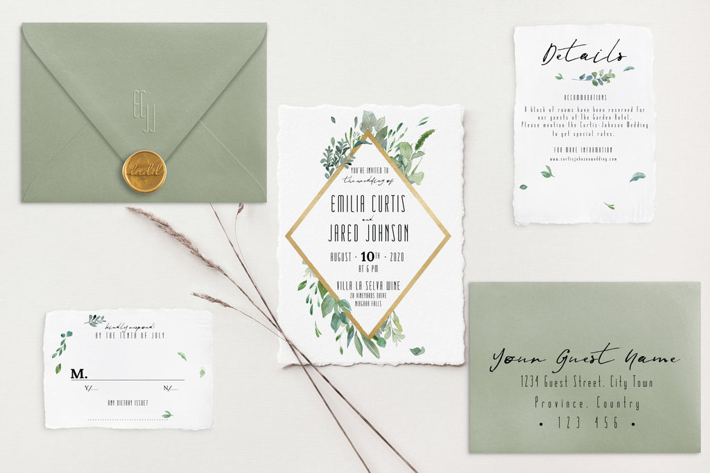 Emilia Deckle Edge Wedding Invitations