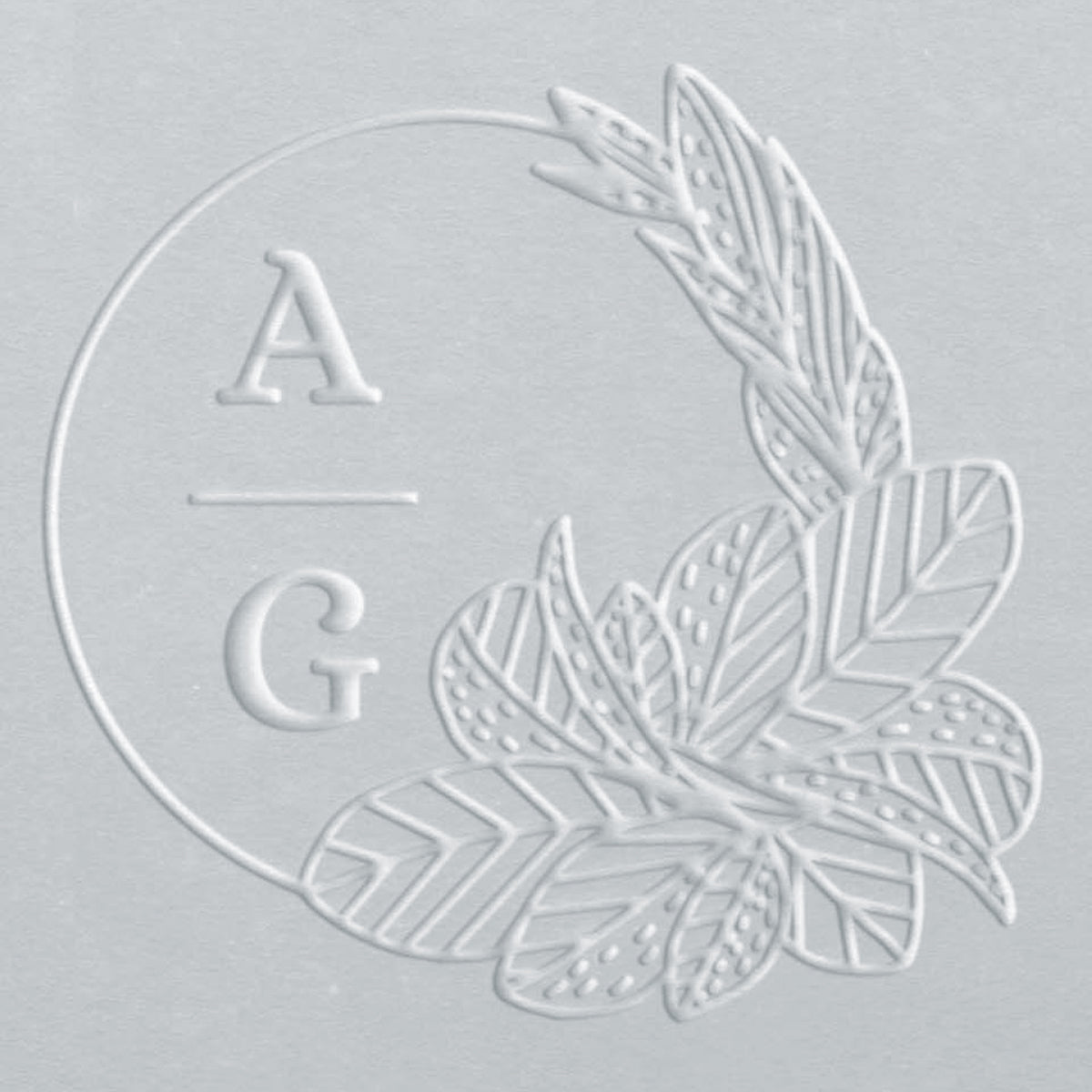 Wedding Embosser - Leaves Initials