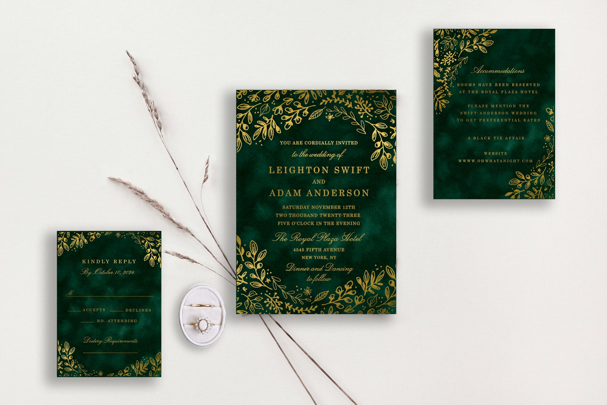 Leighton Velvet Wedding Invitations