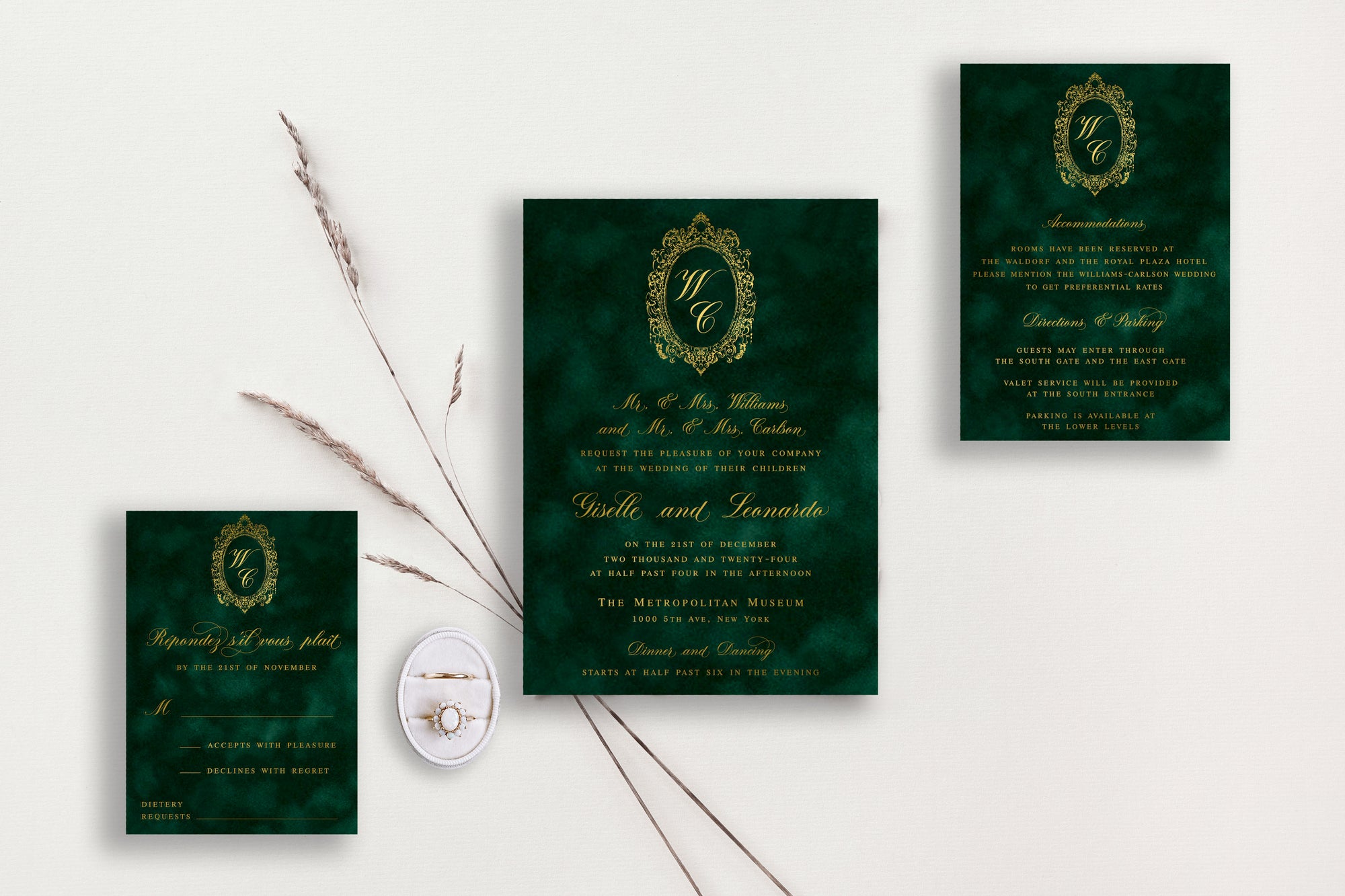 Giselle Velvet Wedding Invitations