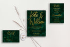 Kate and William Velvet Wedding Invitations