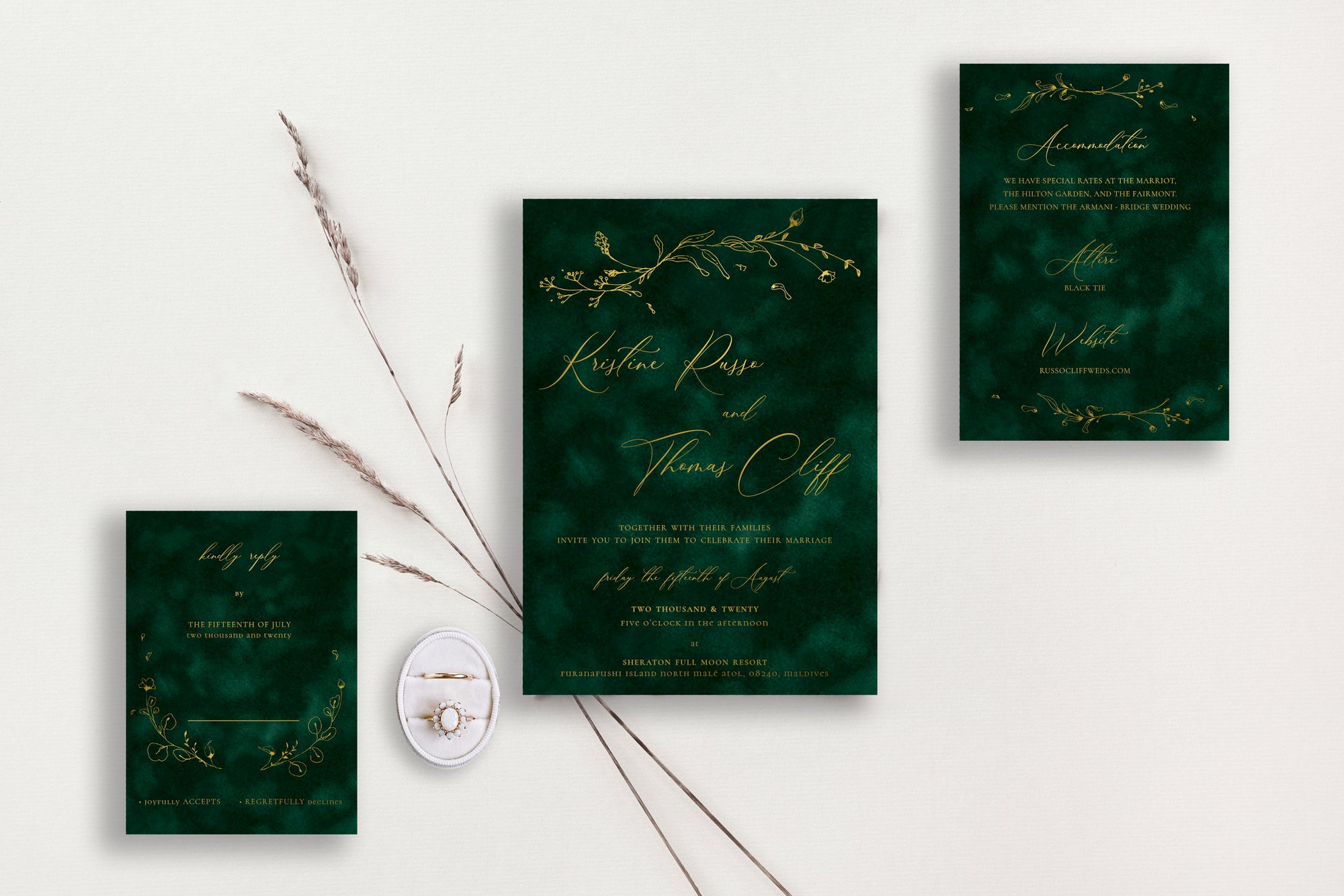 Kristine Velvet Wedding Invitations