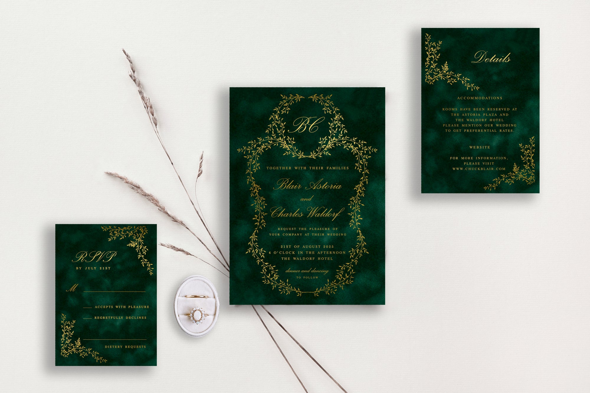 Blair Velvet Wedding Invitations