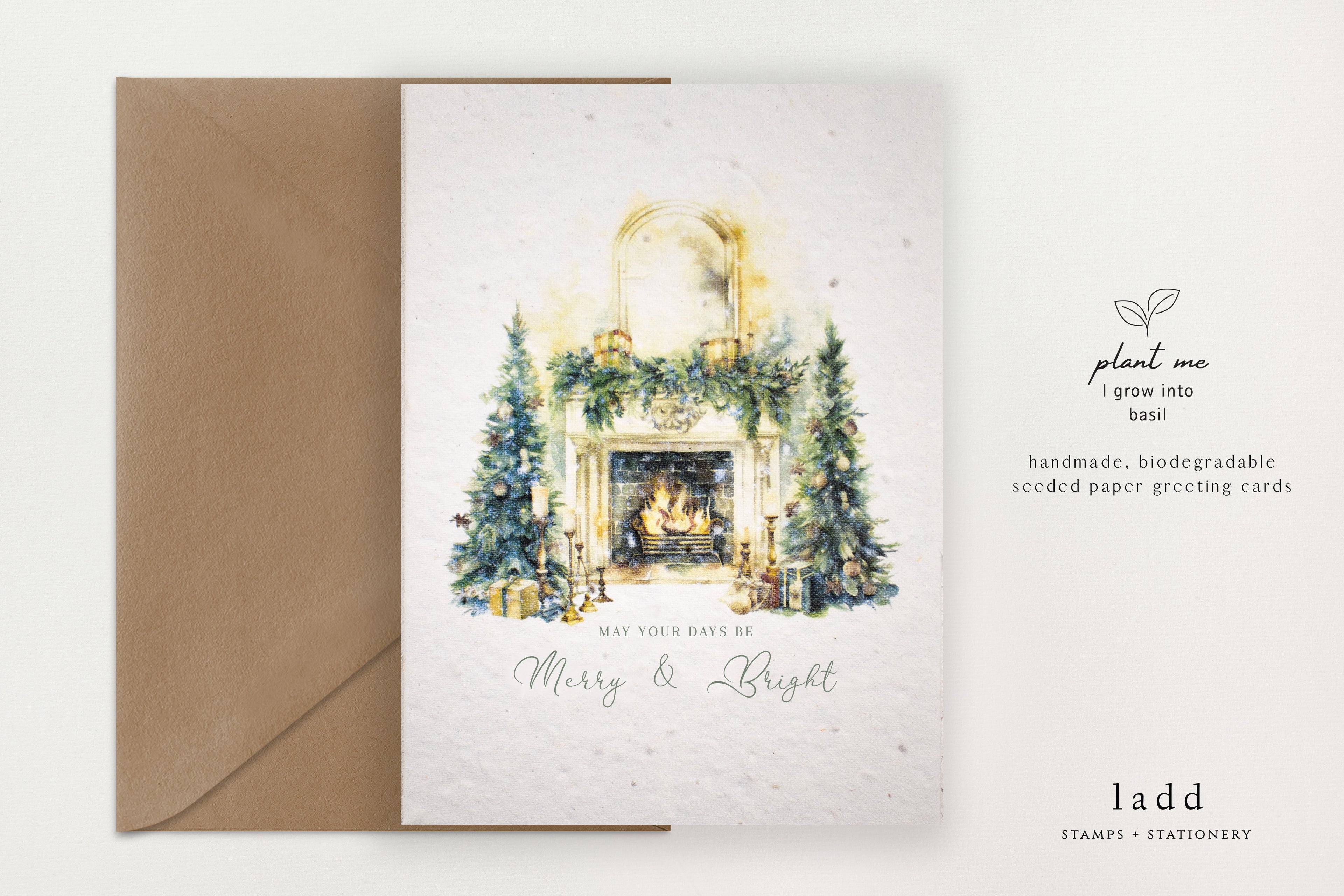 Seeded Christmas Cards (Rustic) - Merry & Bright