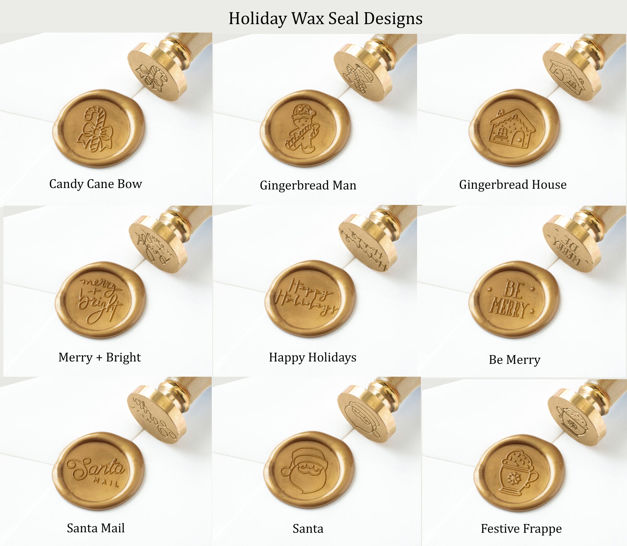 Holiday Wax Seal Kit (Wax Stamp + Sealing Wax + Melting Kit)