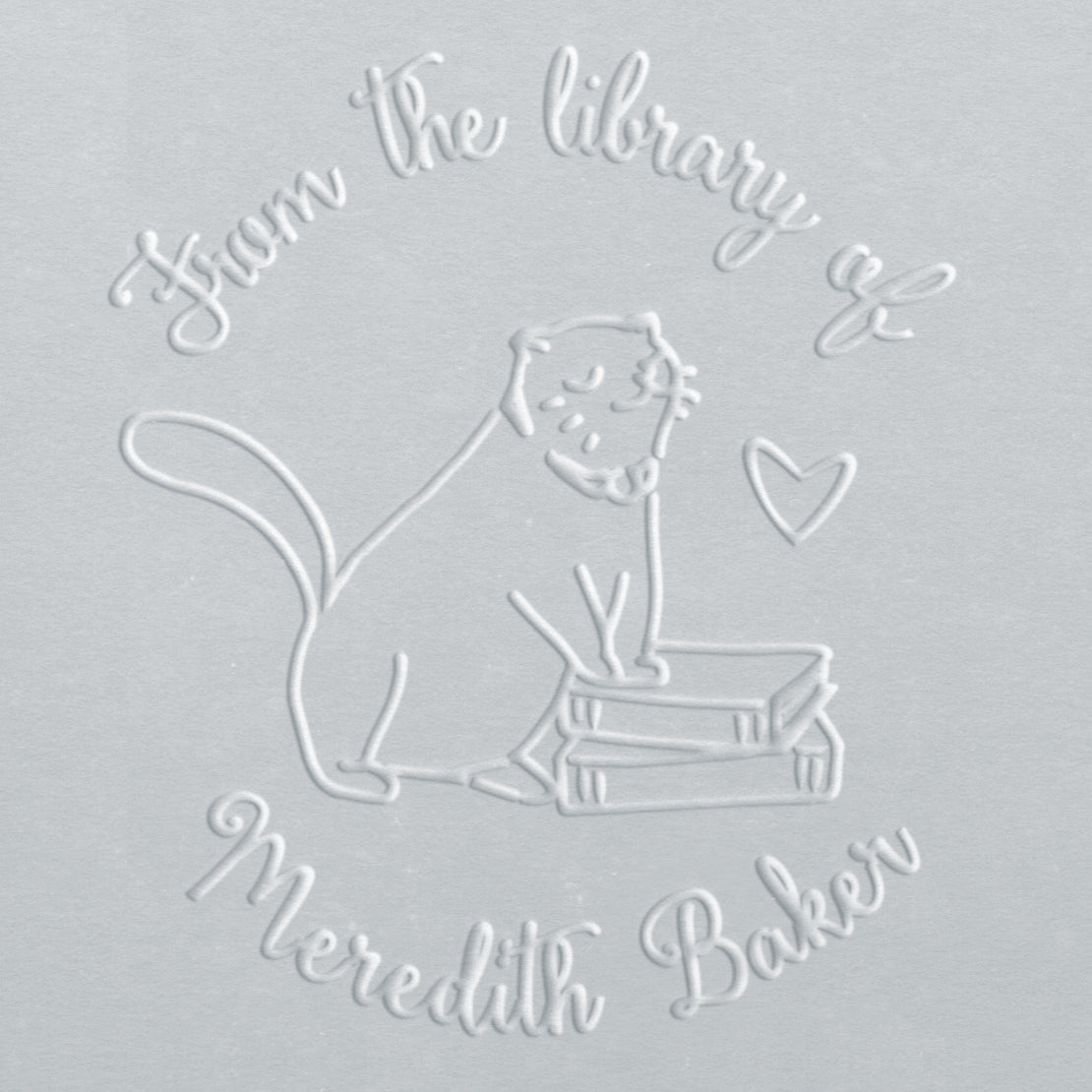 Book Embosser - Cat with Books