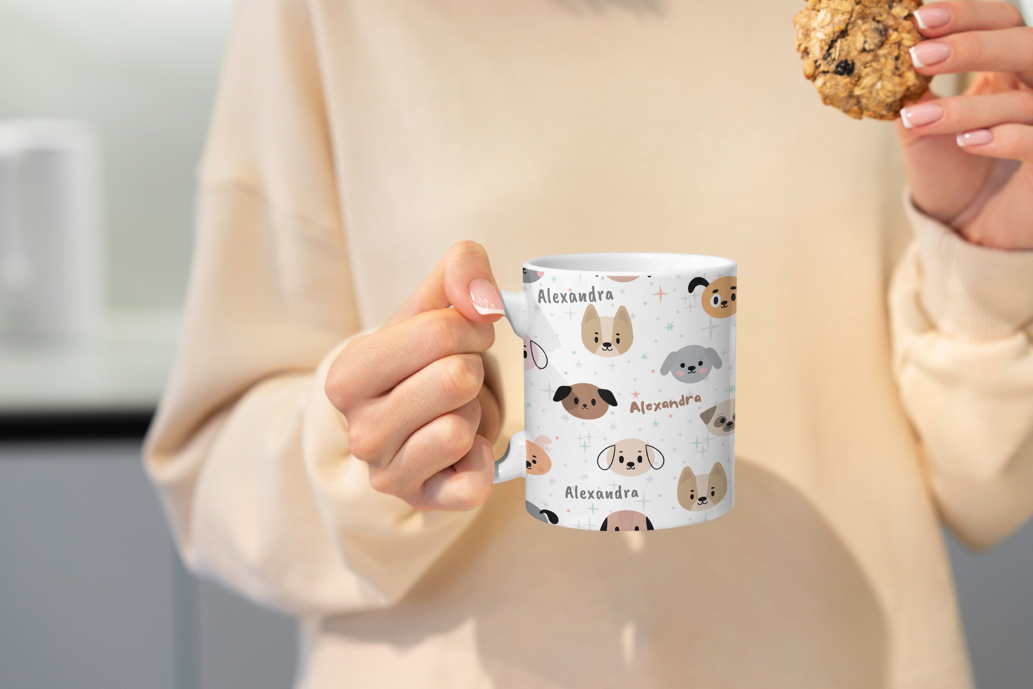 Custom Mug - Cute Dog Pattern