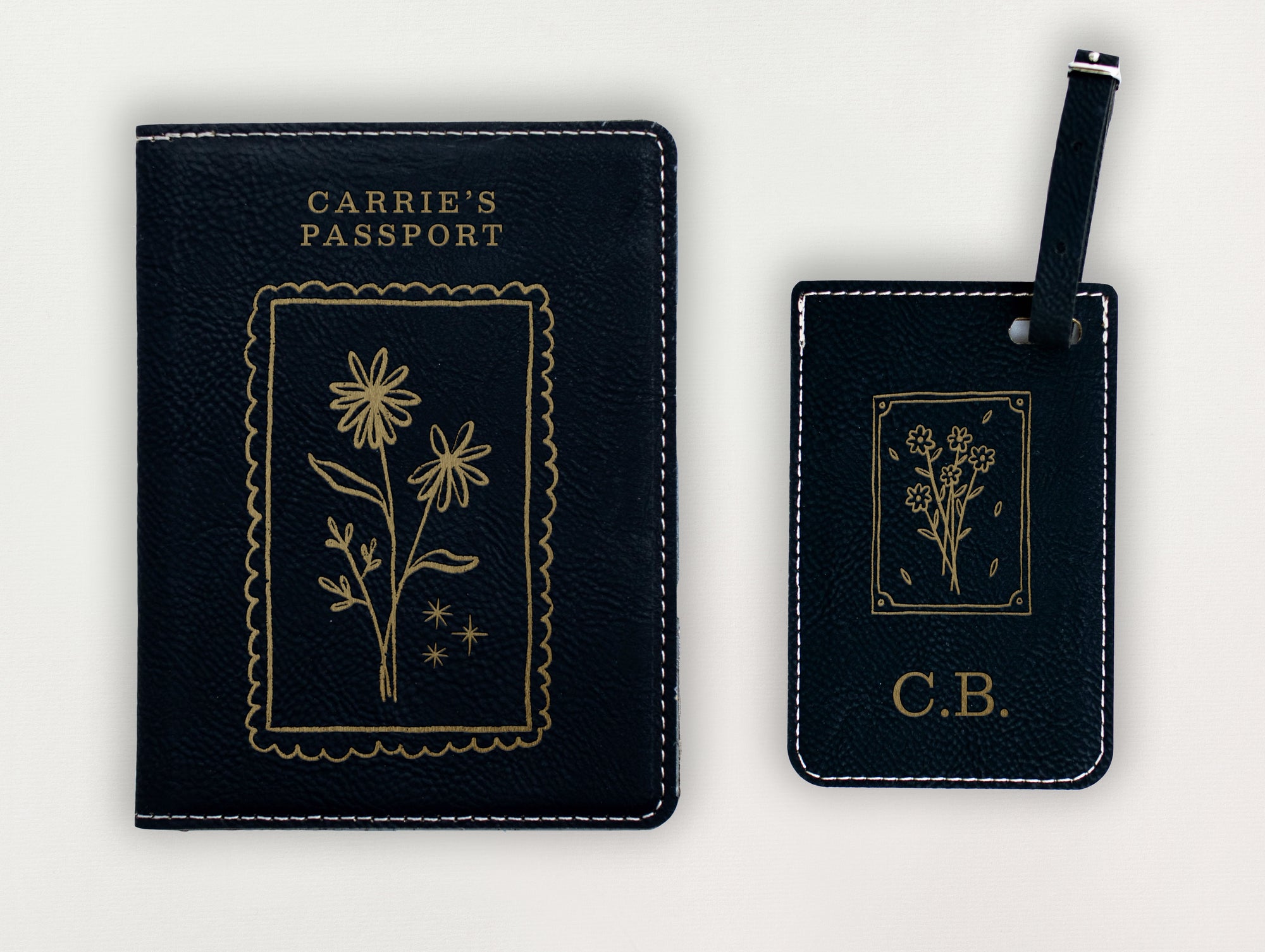 Passport Holder - Flower Stamp