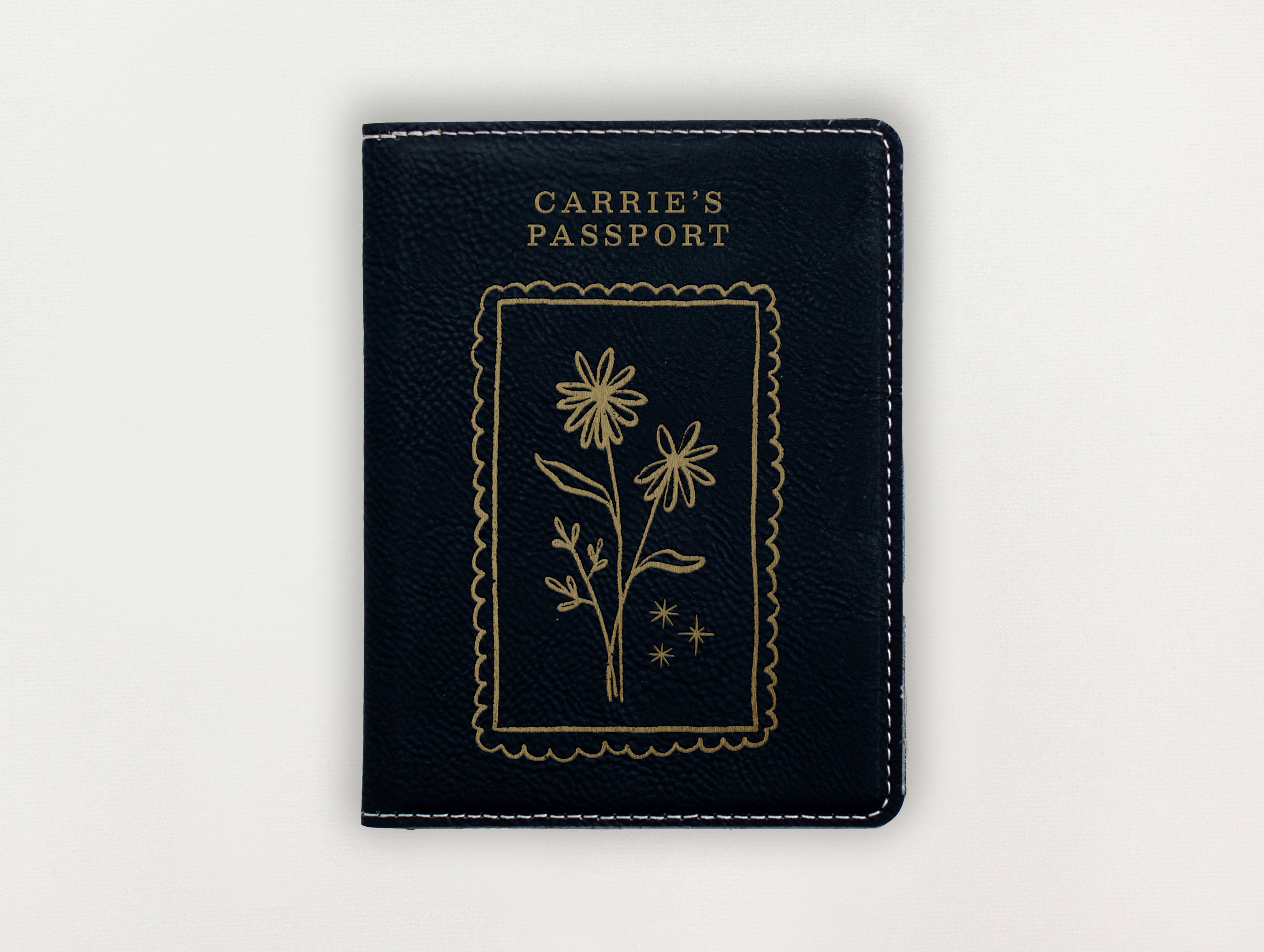 Passport Holder - Flower Stamp